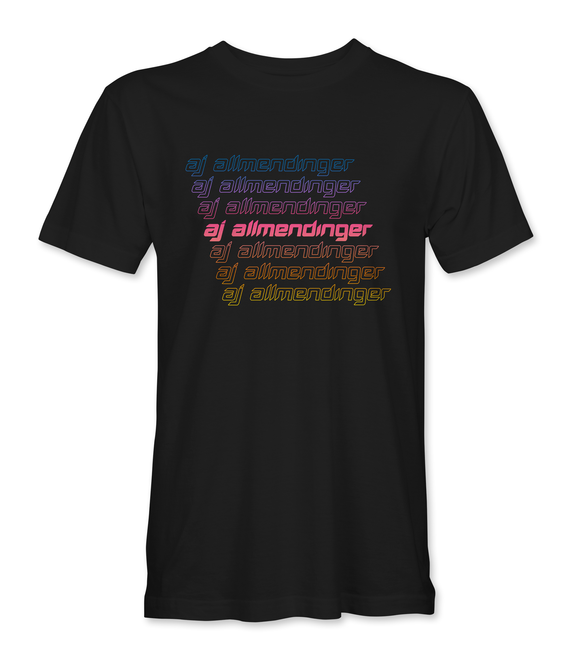 AJ Allmendinger - Sunset Name T-Shirts Black Acid Apparel