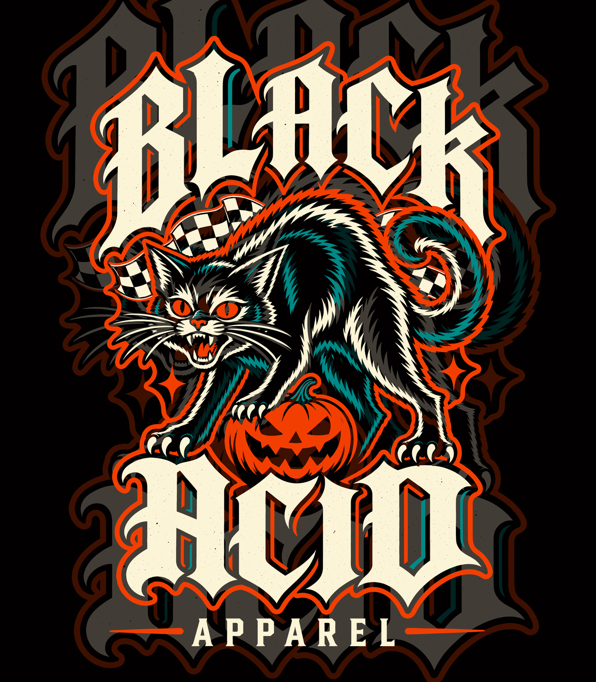 Black Cat Vintage-Style Halloween