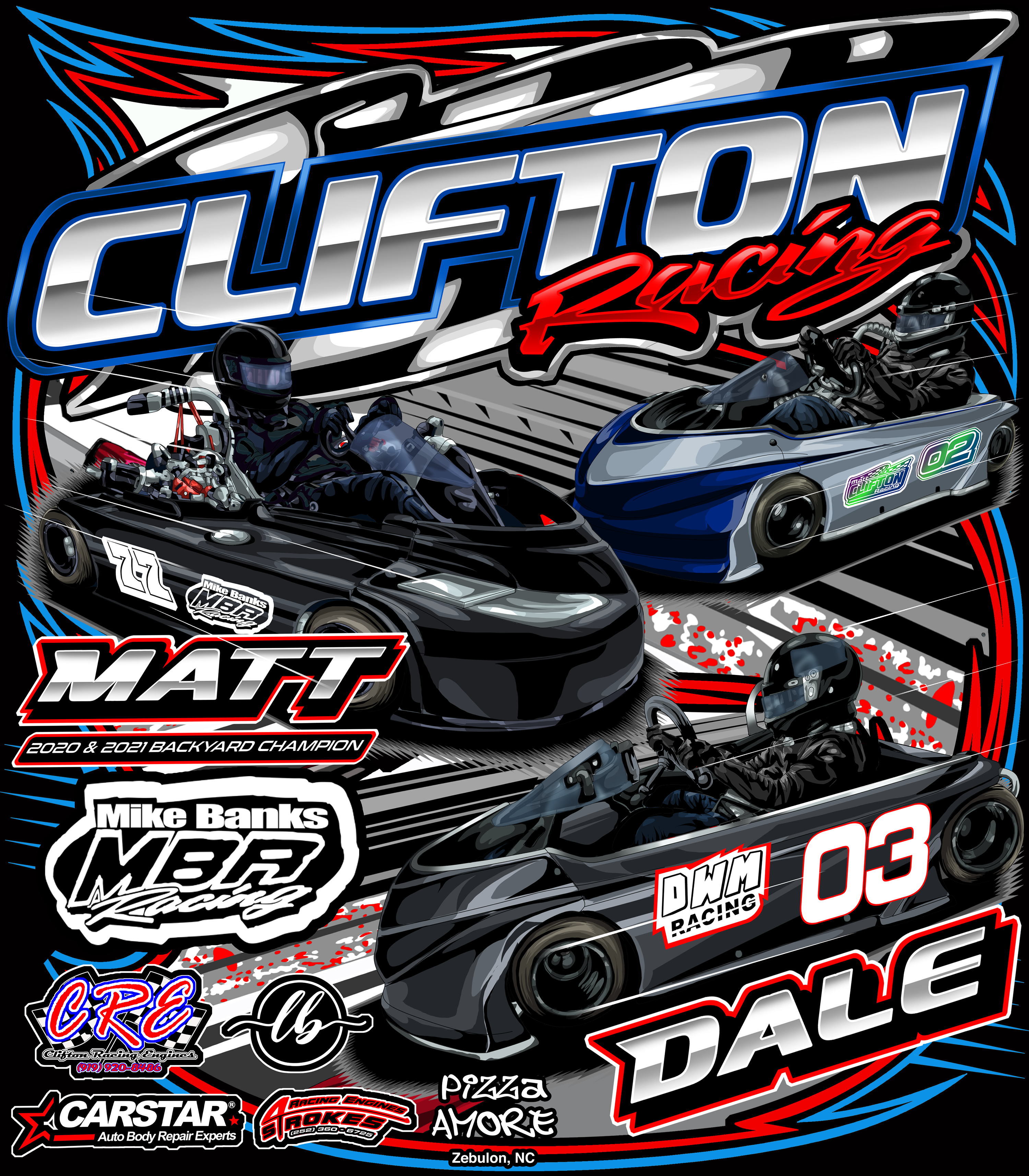 Clifton Racing Black Acid Apparel