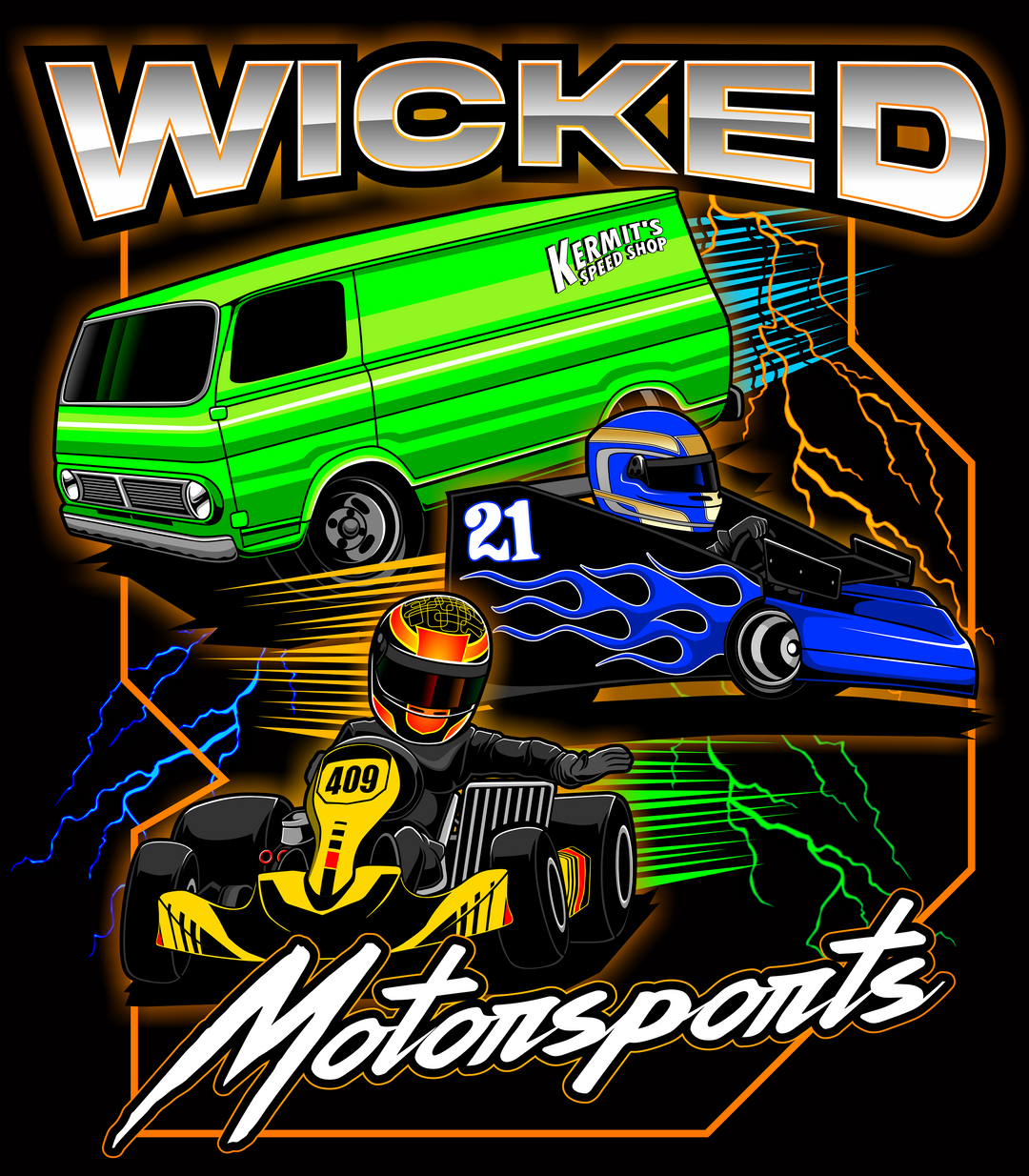 Wicked Motorsports – Black Acid Apparel