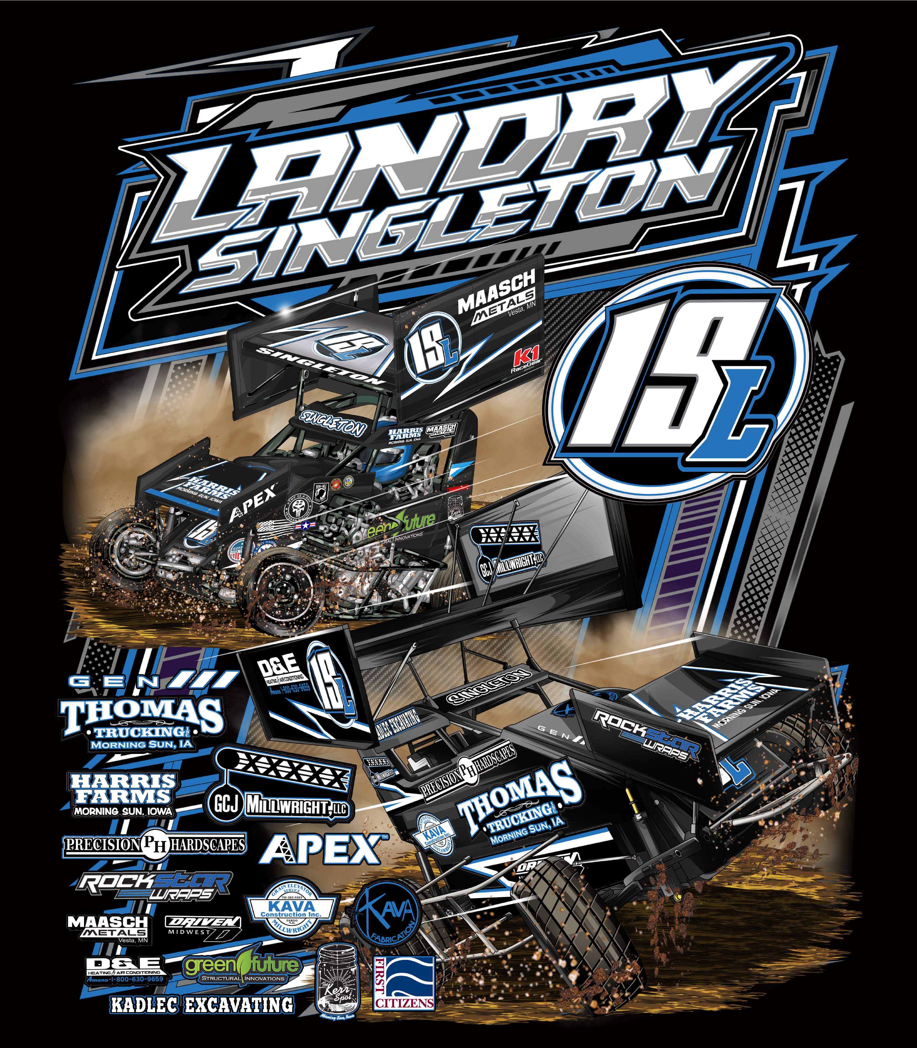 Landry Singleton Black Acid Apparel