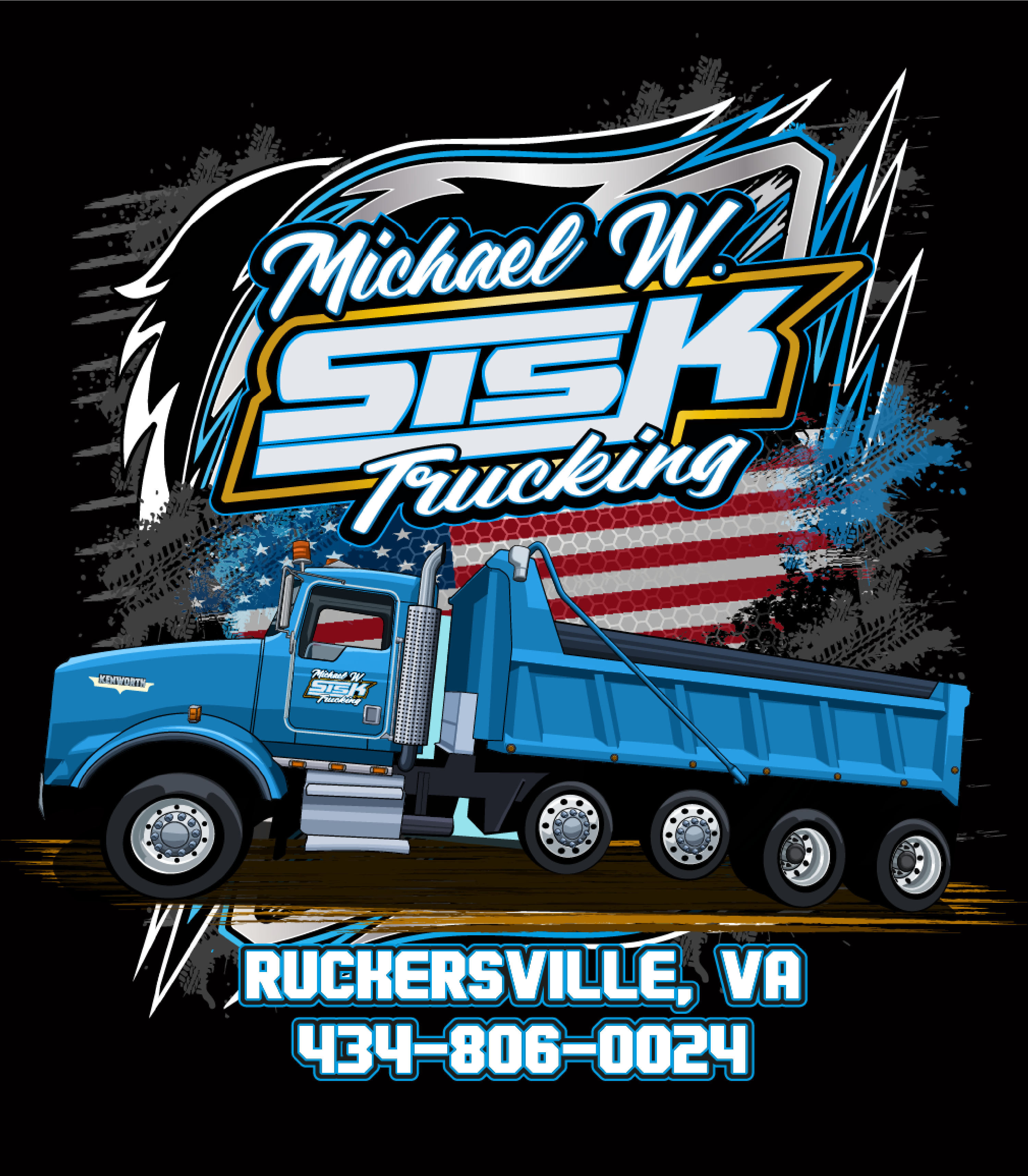 Michael Sisk Trucking Black Acid Apparel