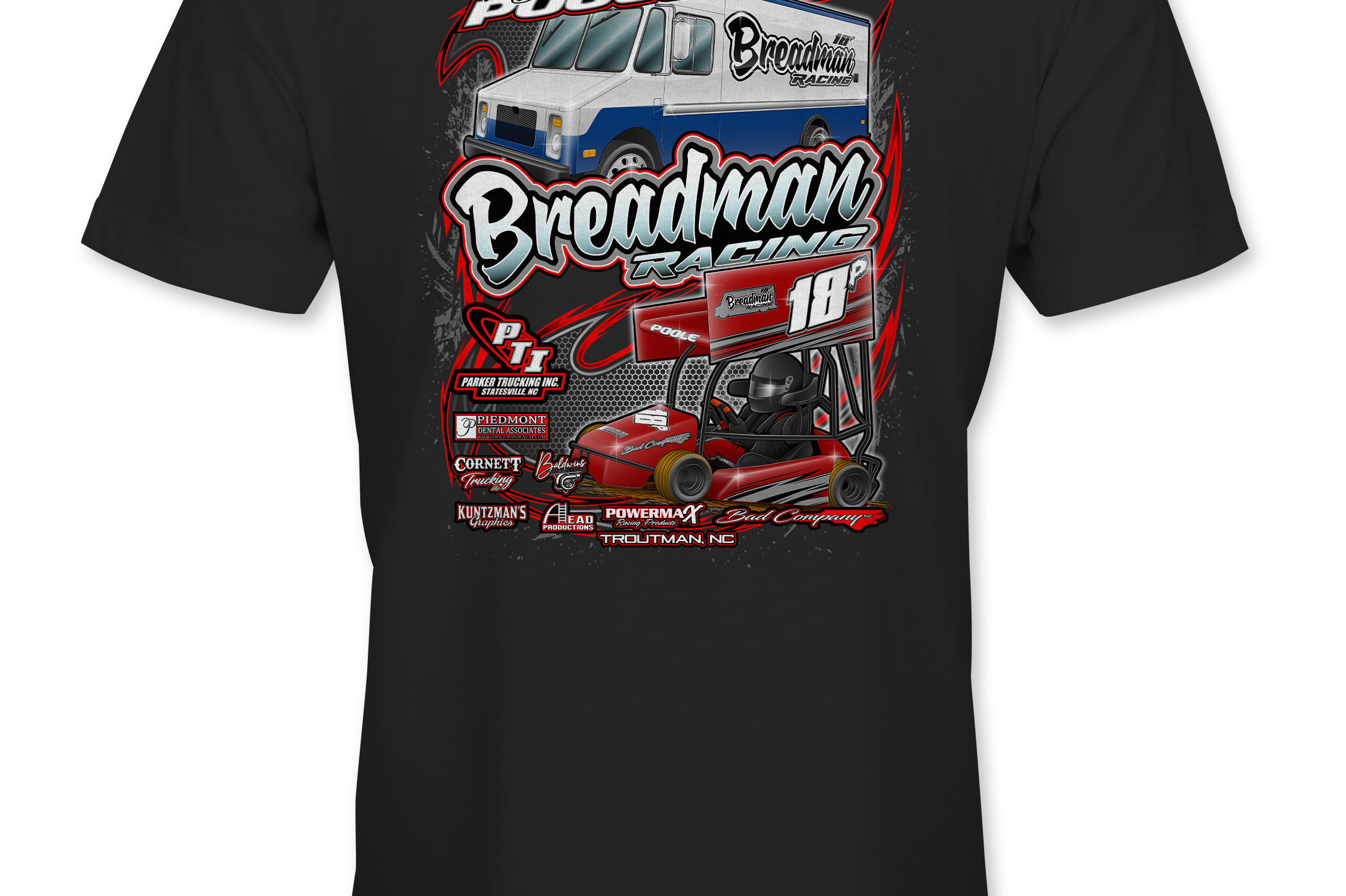 Breadman Racing T-Shirts Black Acid Apparel