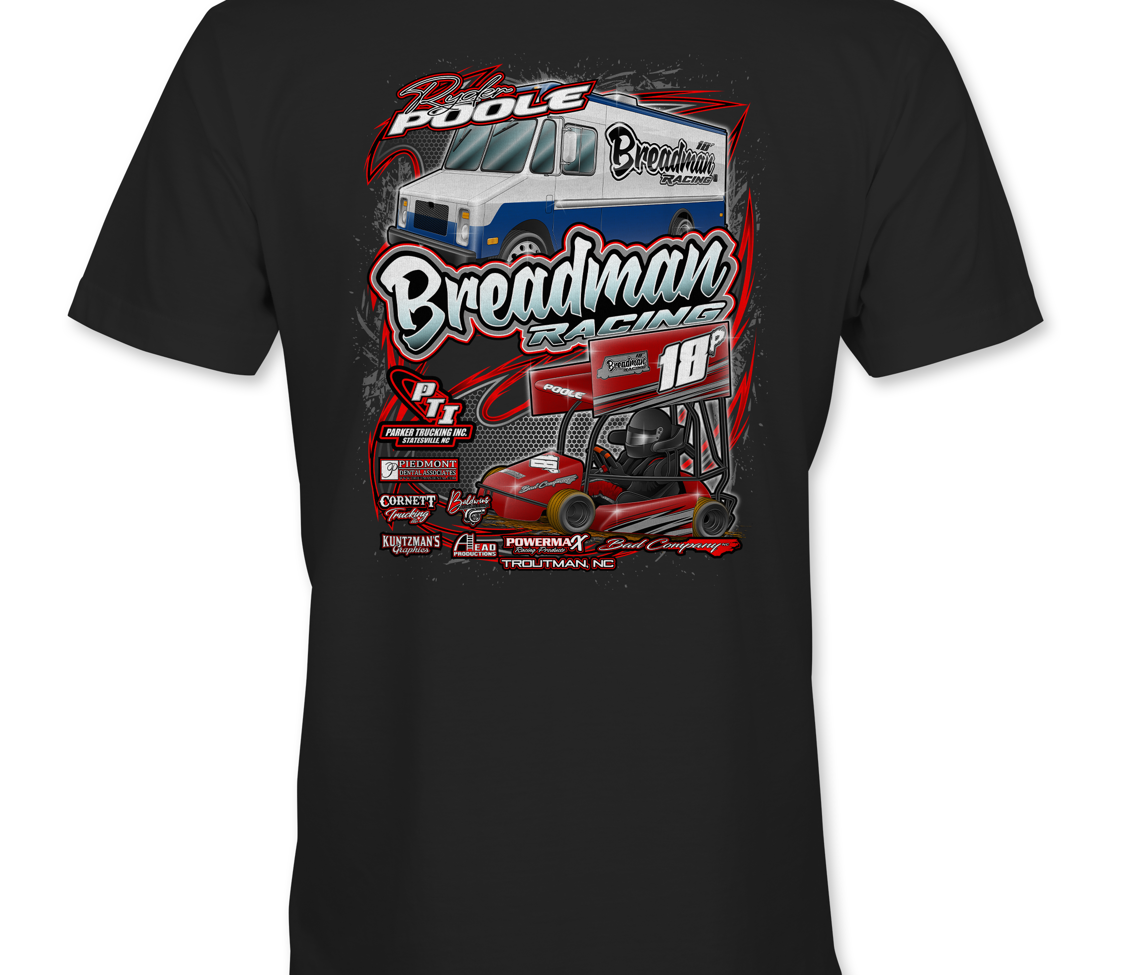 Breadman Racing T-Shirts Black Acid Apparel