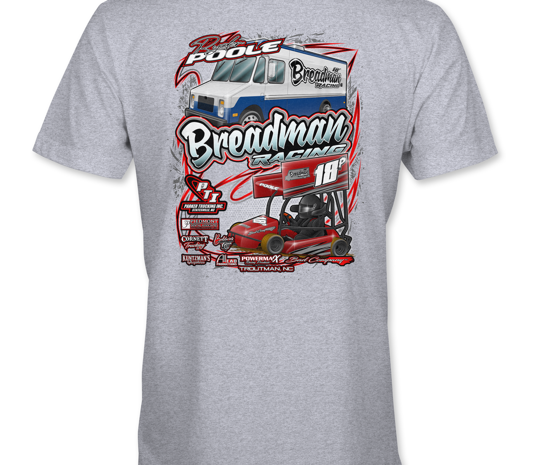 Breadman Racing T-Shirts Black Acid Apparel