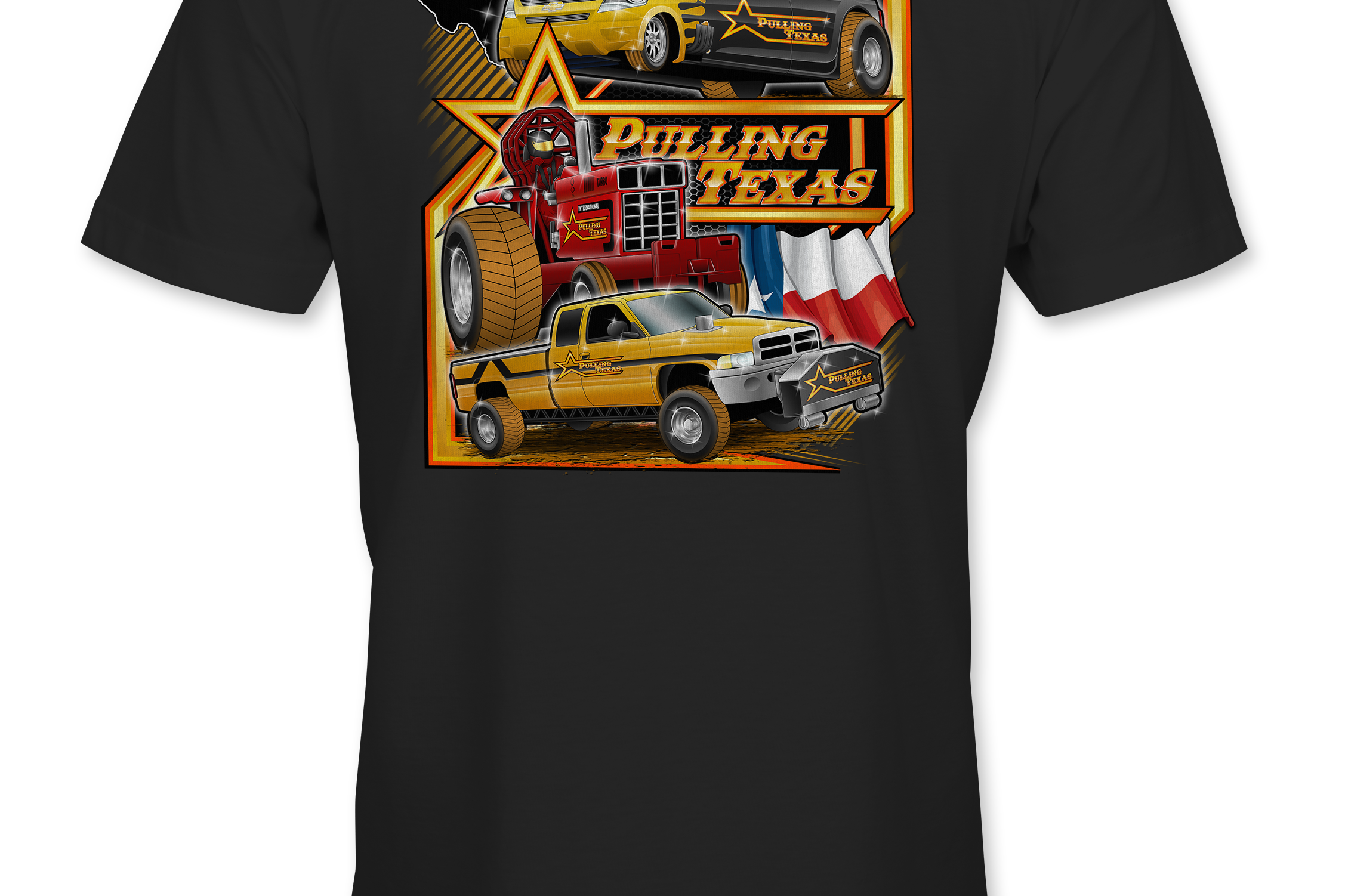 Pulling Texas T-Shirts Black Acid Apparel