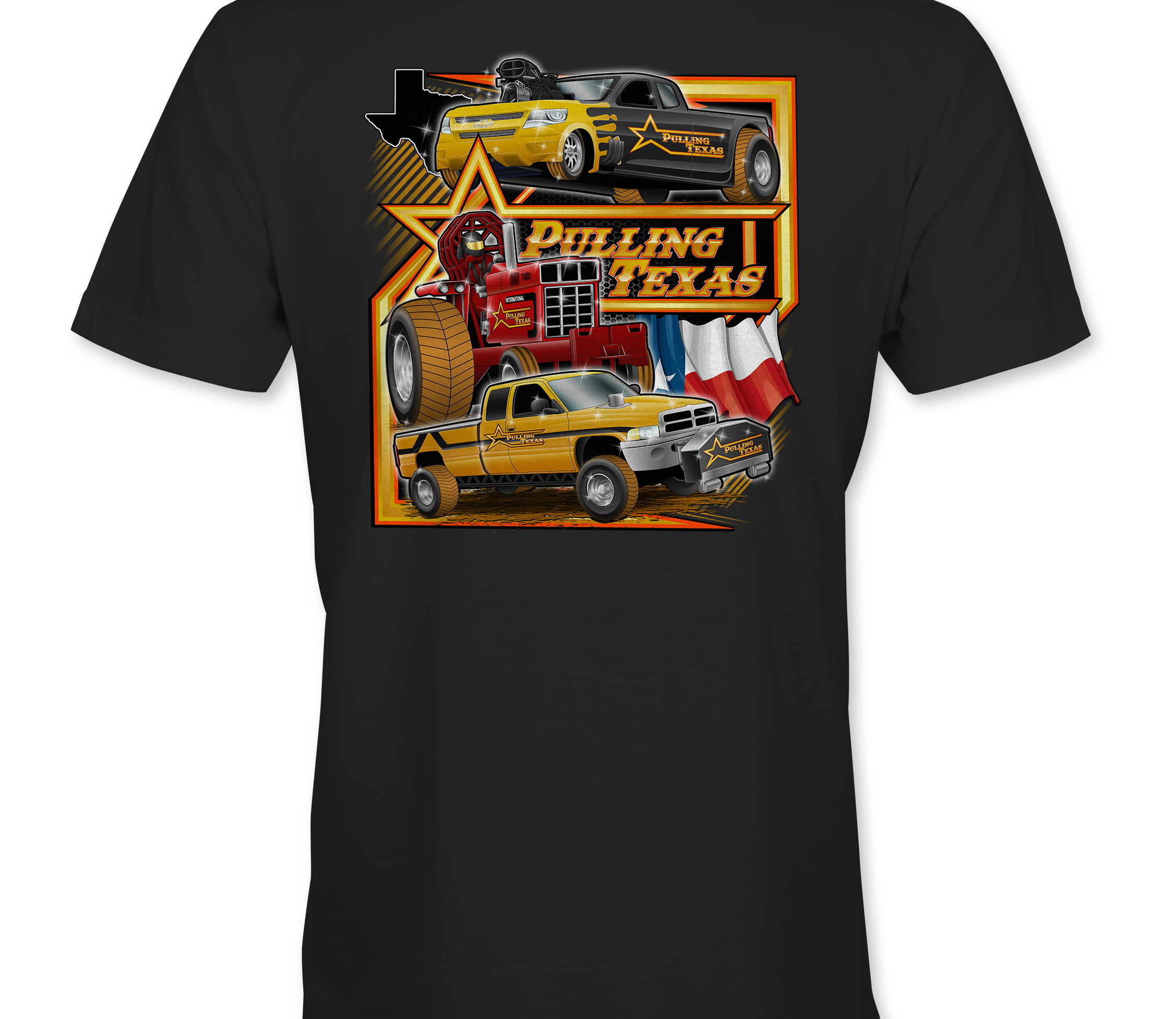 Pulling Texas T-Shirts Black Acid Apparel