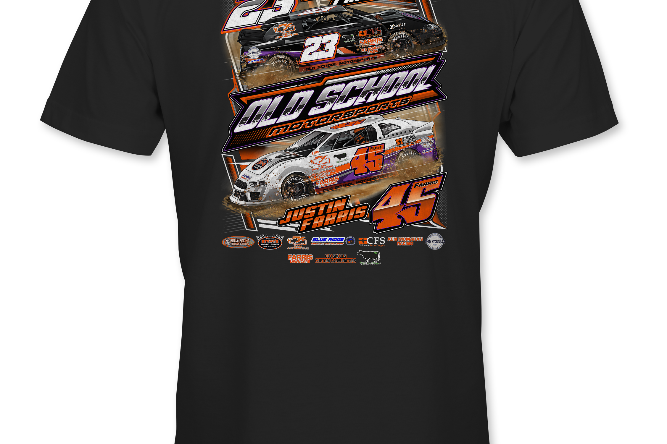 Old School Motorsports T-Shirts Black Acid Apparel