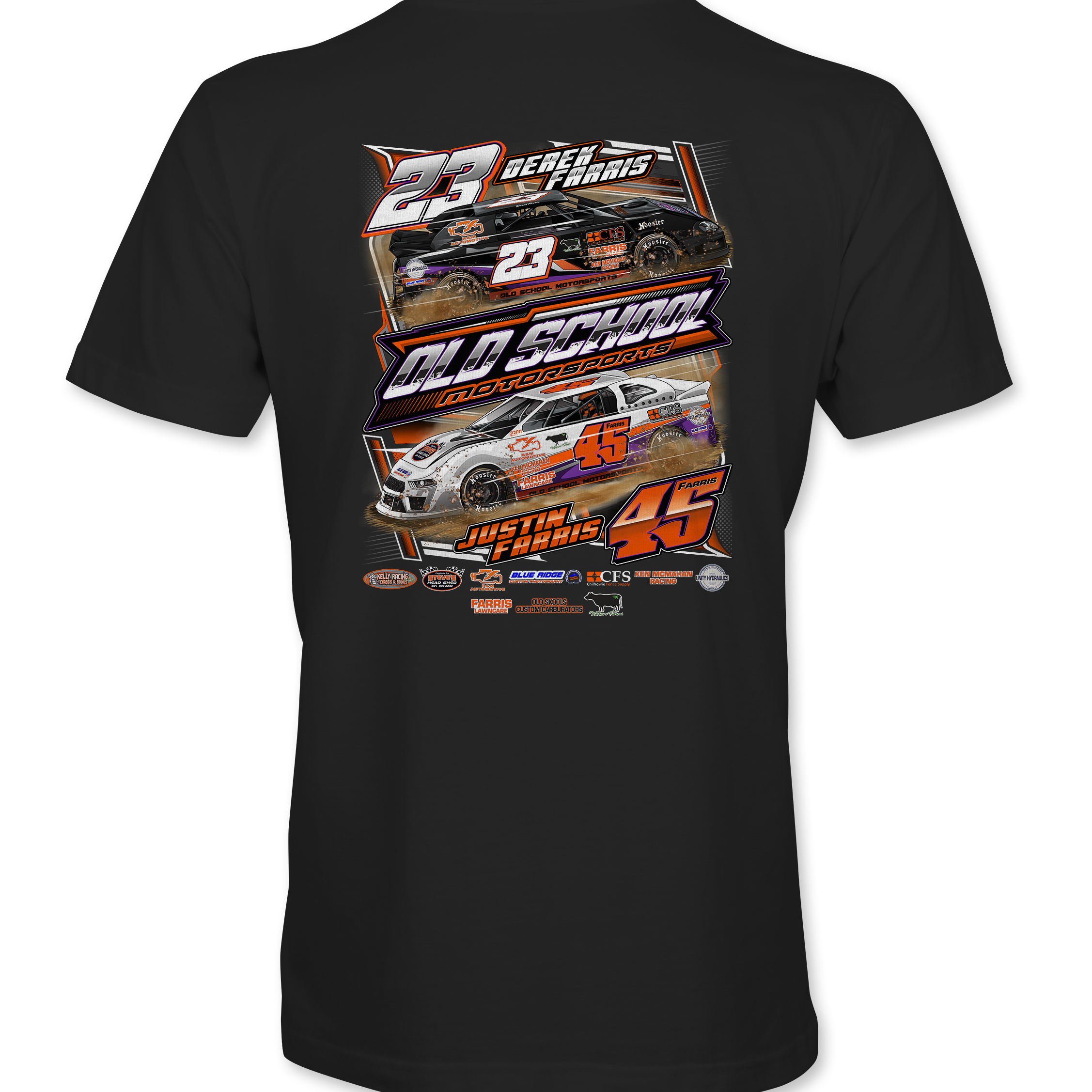 Old School Motorsports T-Shirts Black Acid Apparel