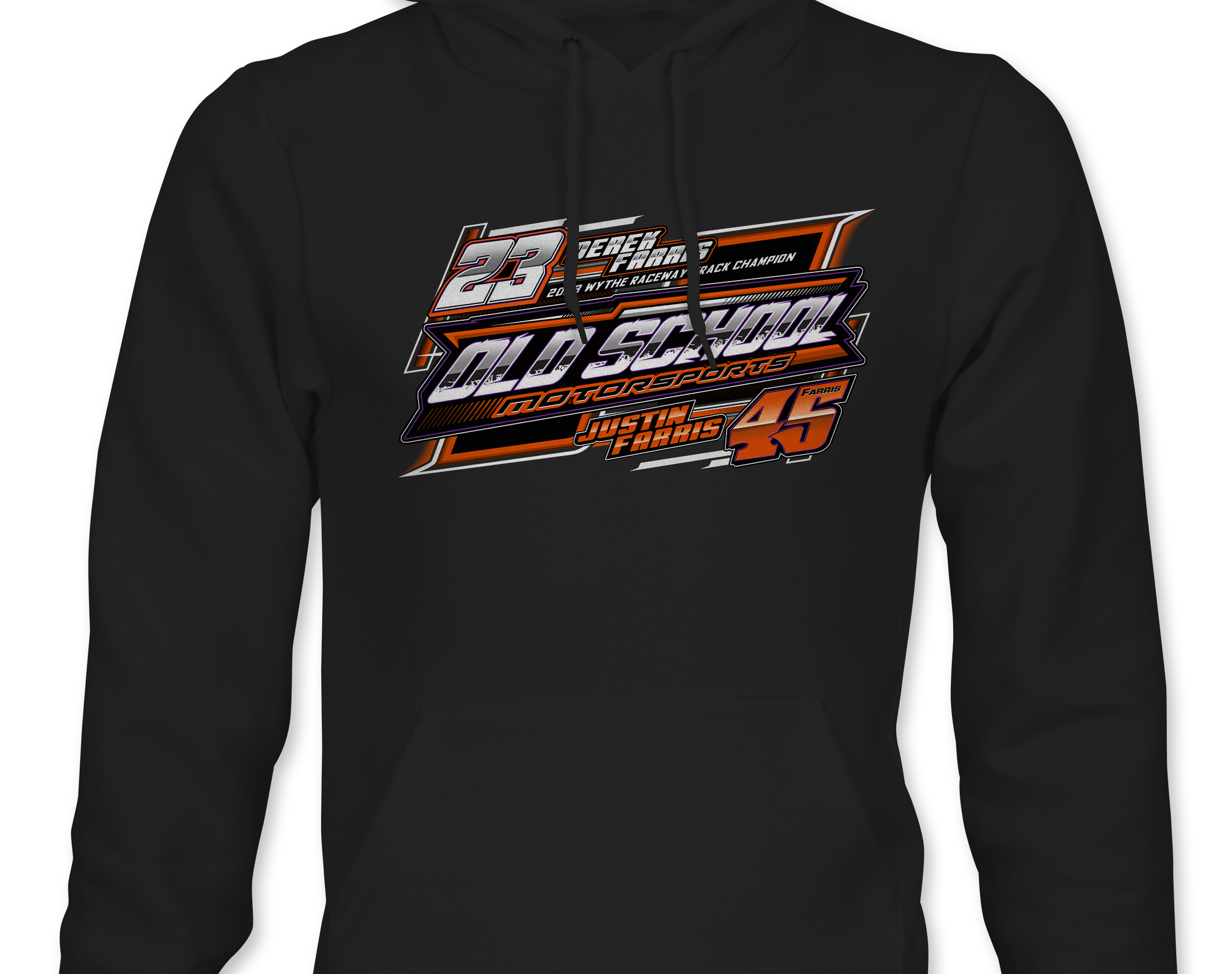 Old School Motorsports Racing Hoodies Black Acid Apparel