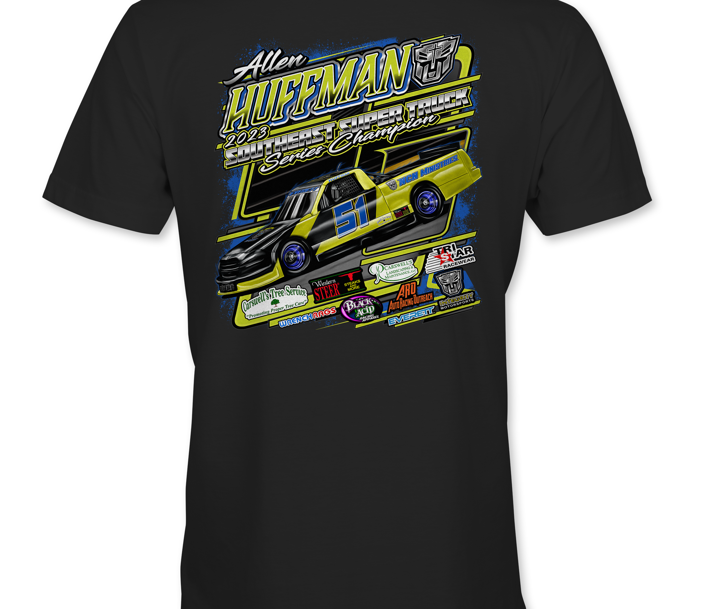 Allen Huffman 2023 T-Shirts Black Acid Apparel