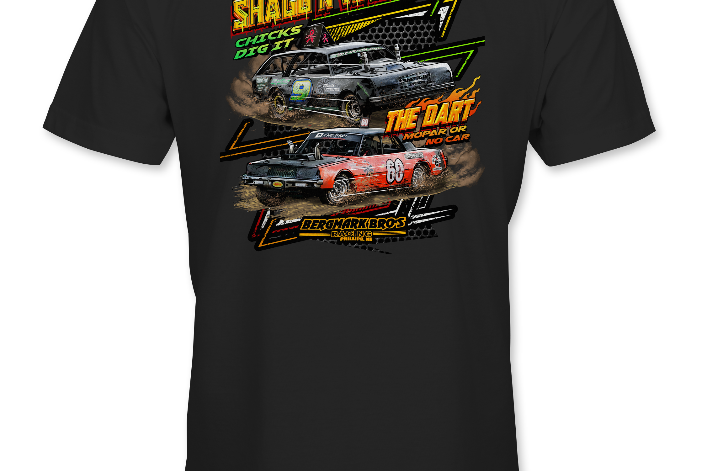 Bergmark Bro's Racing T-Shirts Black Acid Apparel