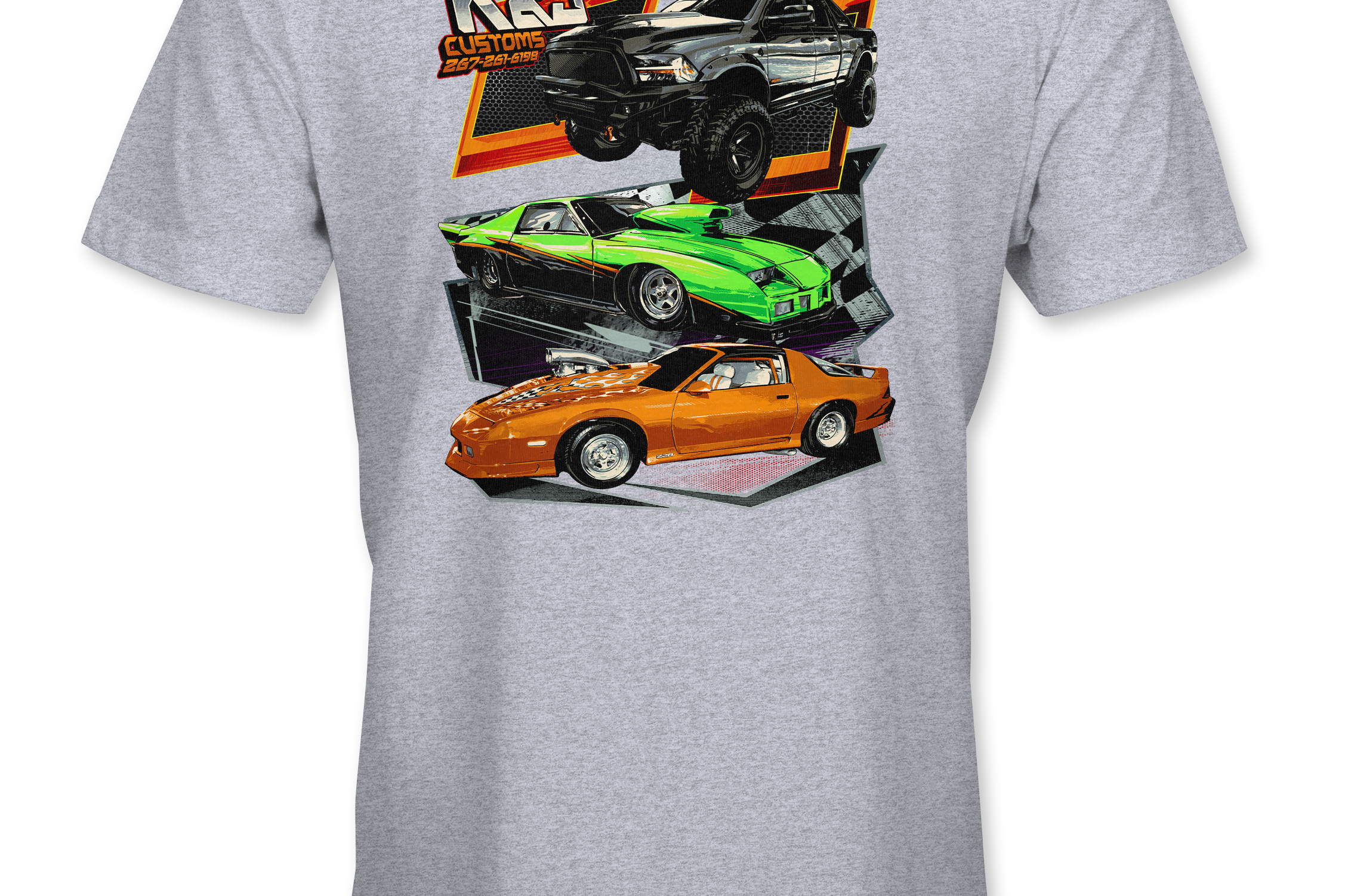 K&J Customs T-Shirts Black Acid Apparel