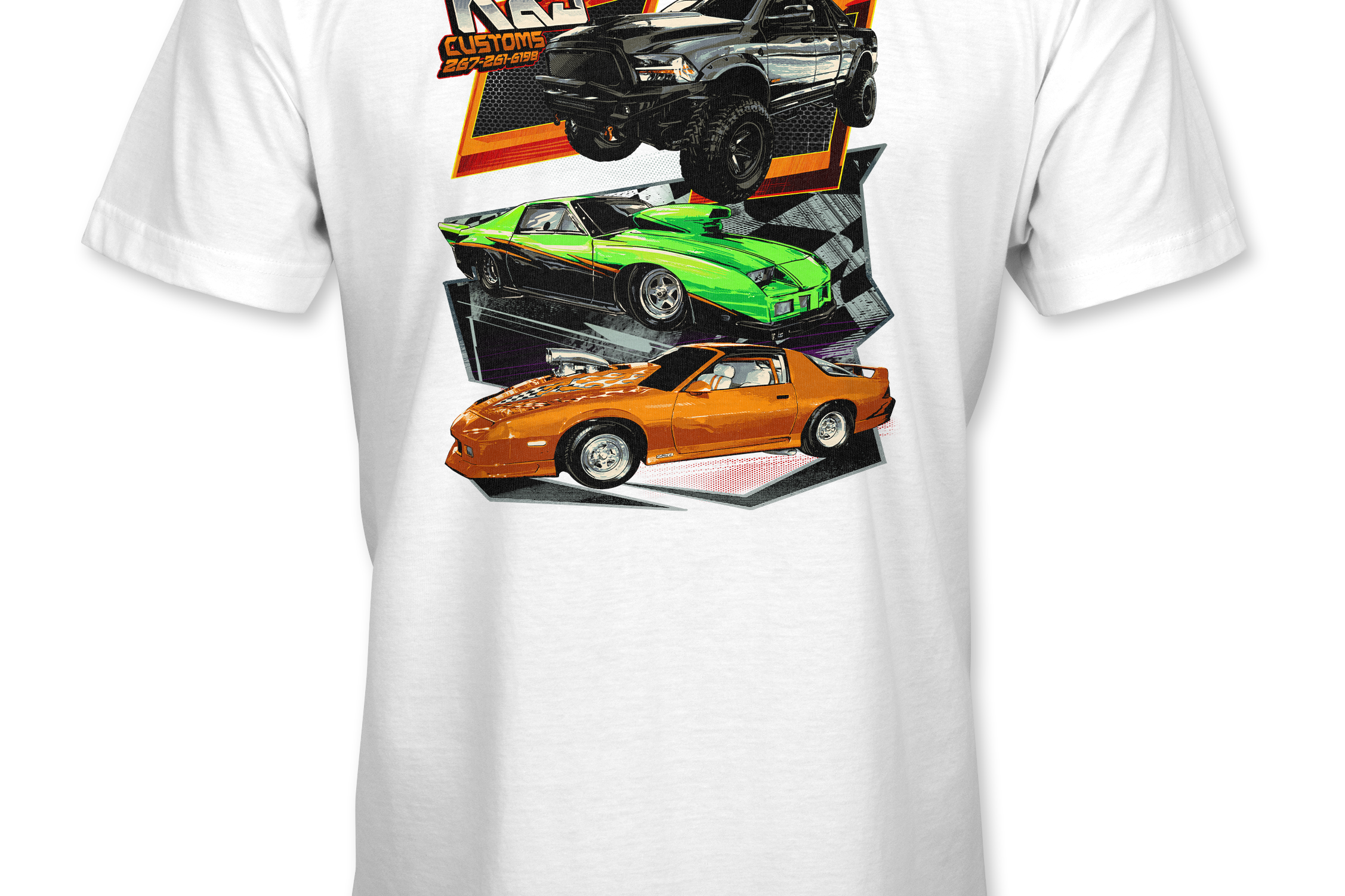 K&J Customs T-Shirts Black Acid Apparel