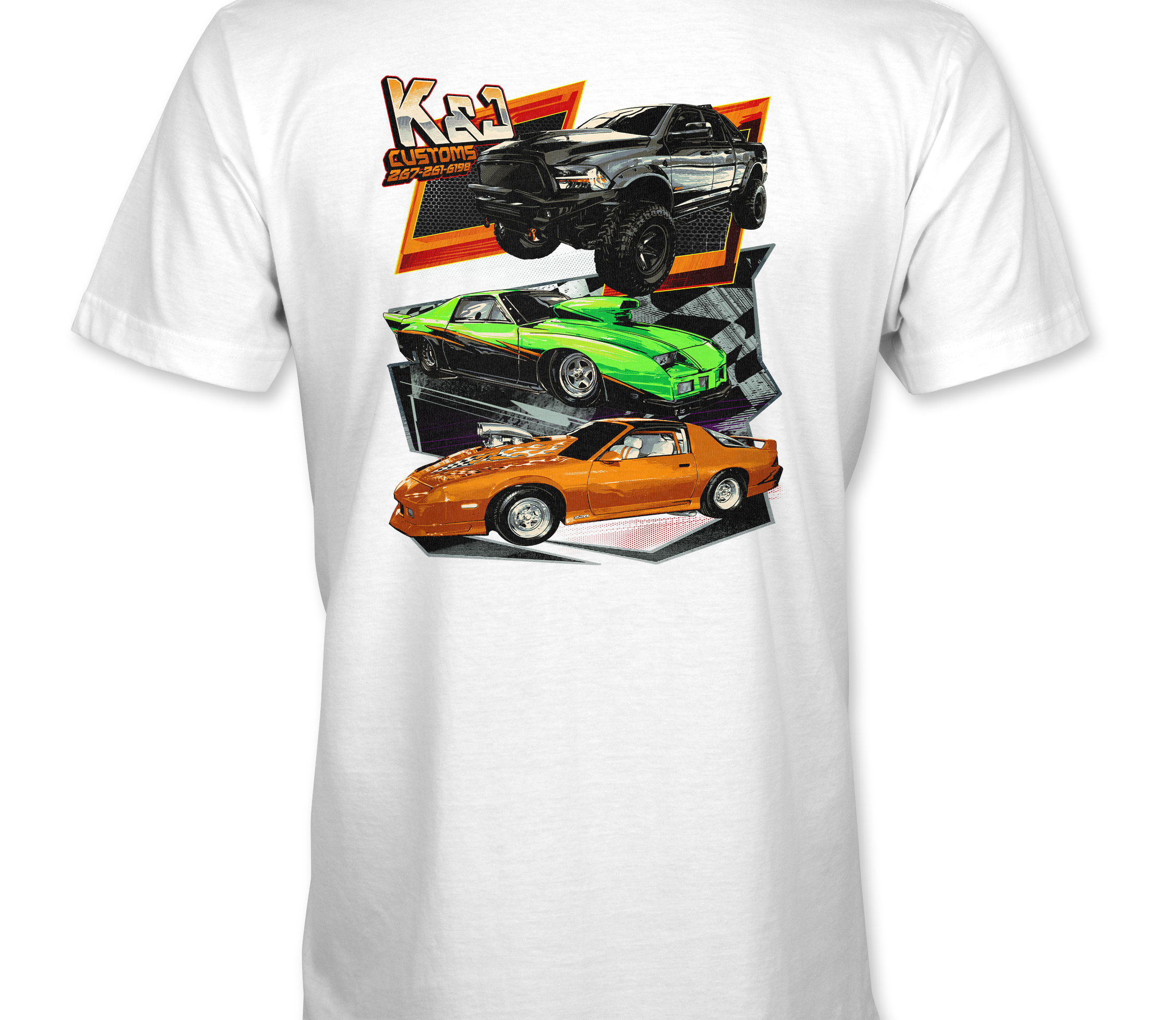 K&J Customs T-Shirts Black Acid Apparel