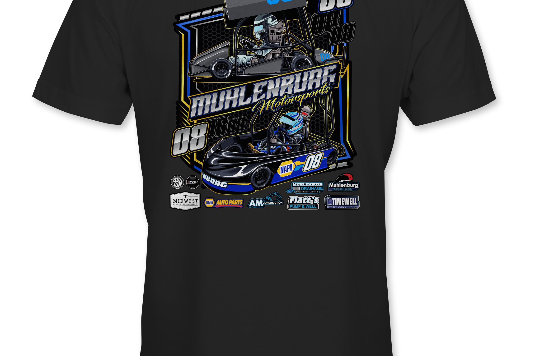 Muhlenburg Motorsports T-Shirts Black Acid Apparel