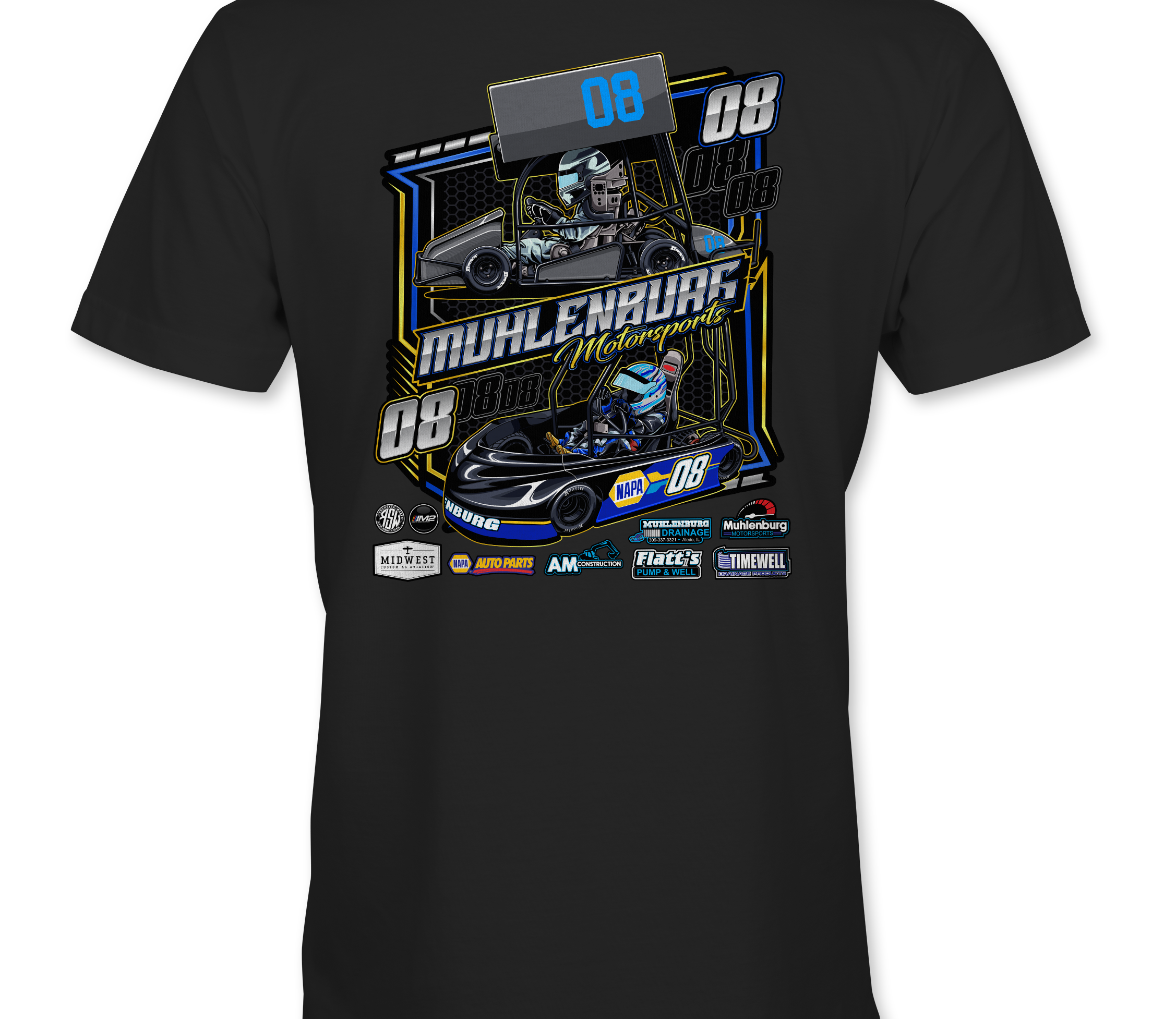 Muhlenburg Motorsports T-Shirts Black Acid Apparel