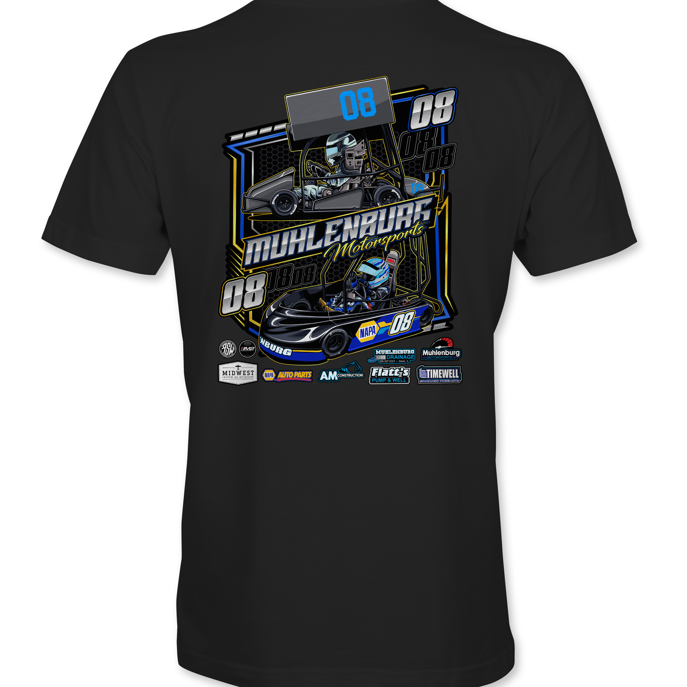 Muhlenburg Motorsports T-Shirts Black Acid Apparel