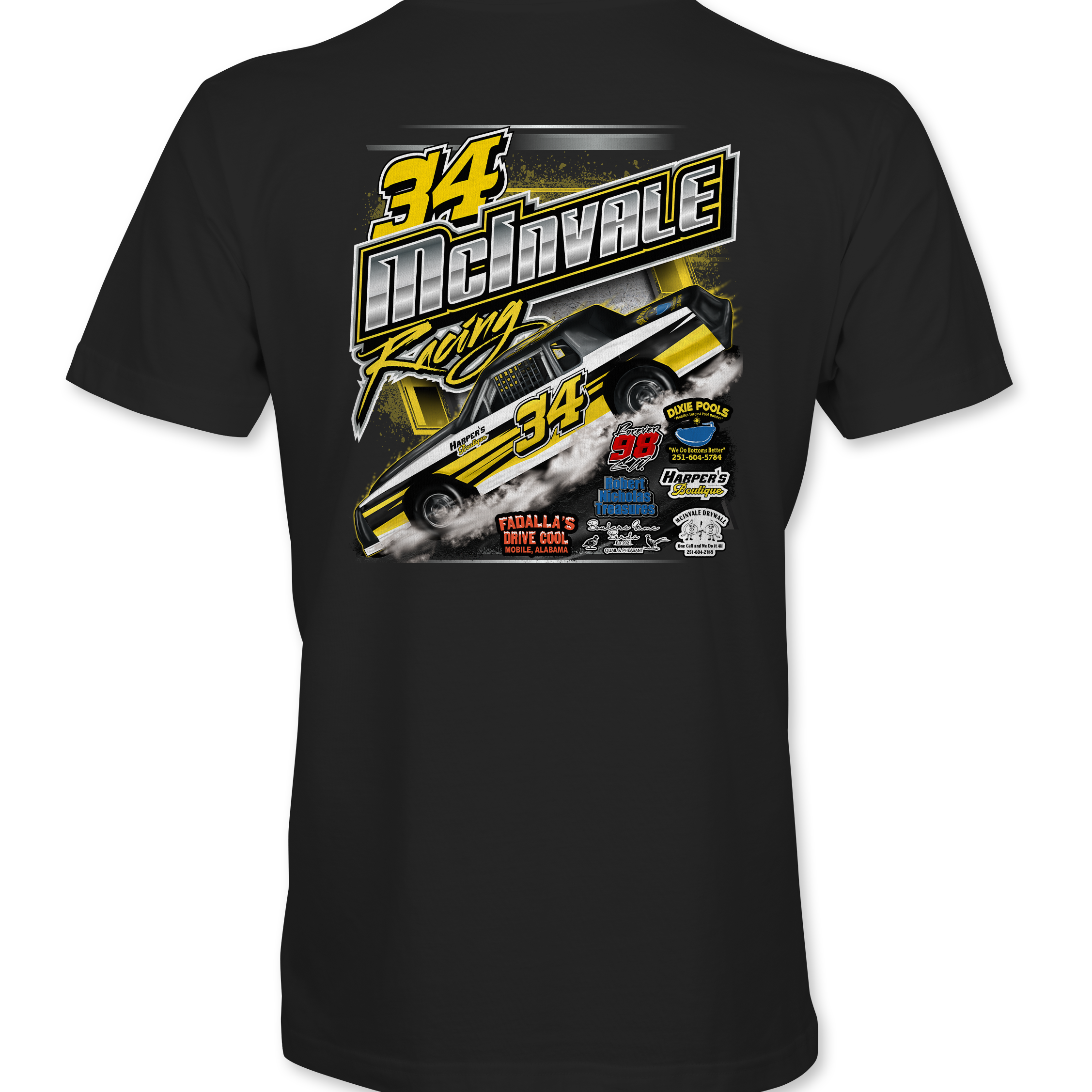 McInvale Racing Black T-Shirts Black Acid Apparel