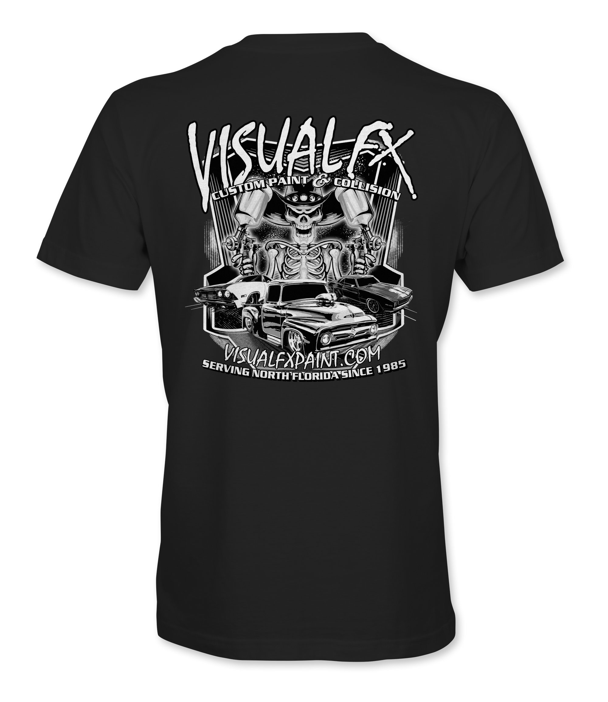 Visual FX Black and White T-Shirts Black Acid Apparel