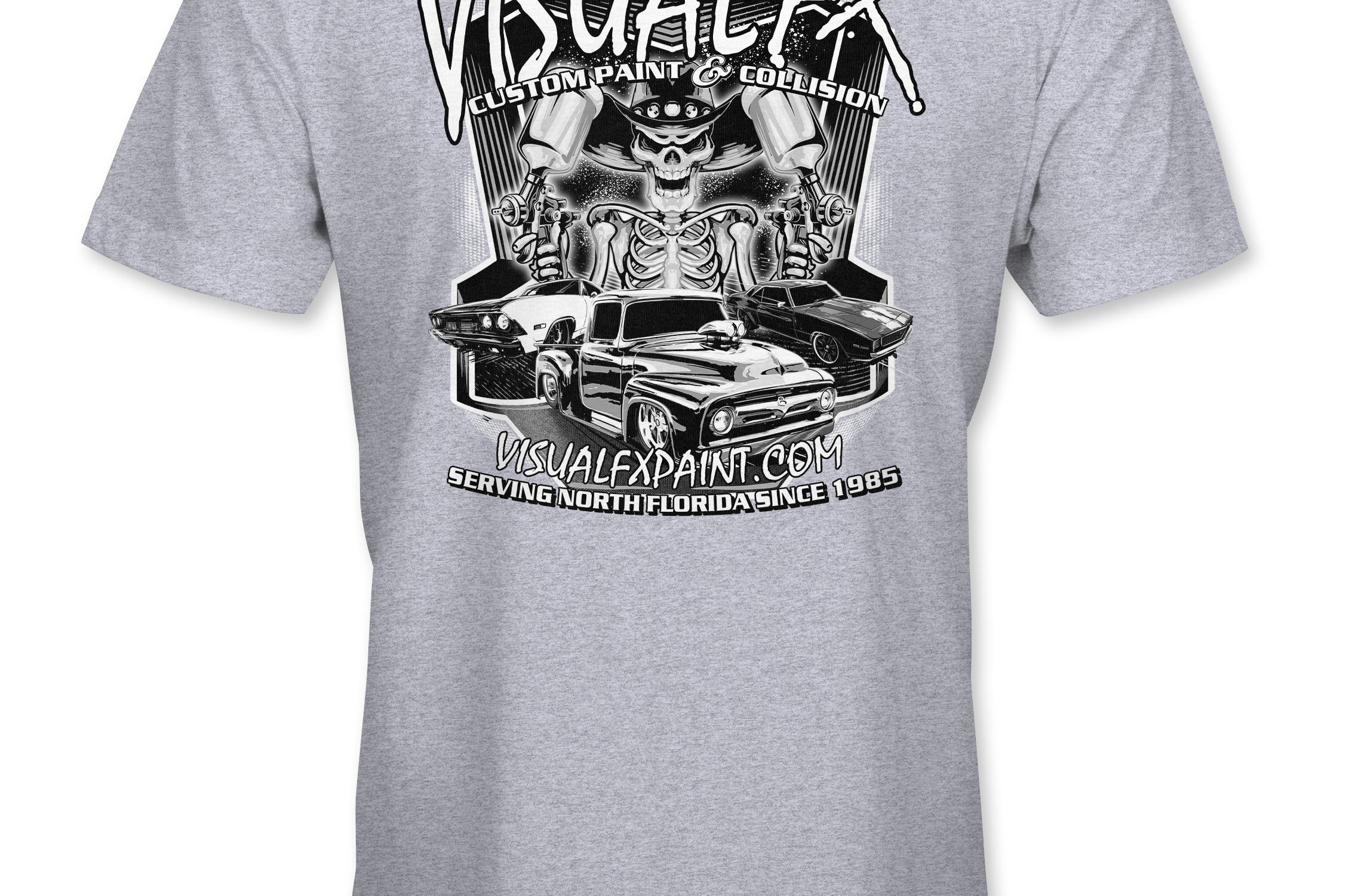 Visual FX Black and White T-Shirts Black Acid Apparel