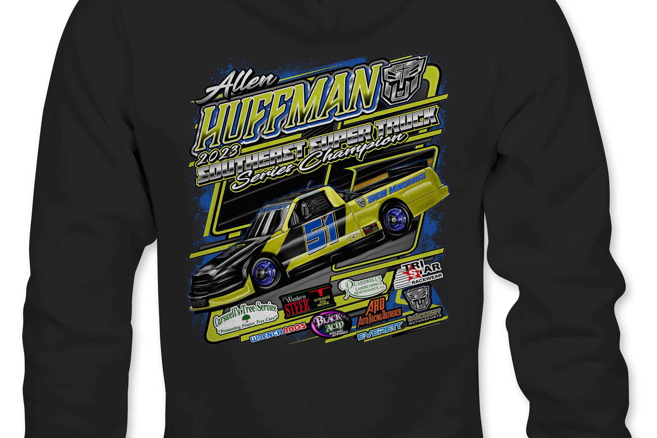 Allen Huffman 2023 Hoodies Black Acid Apparel