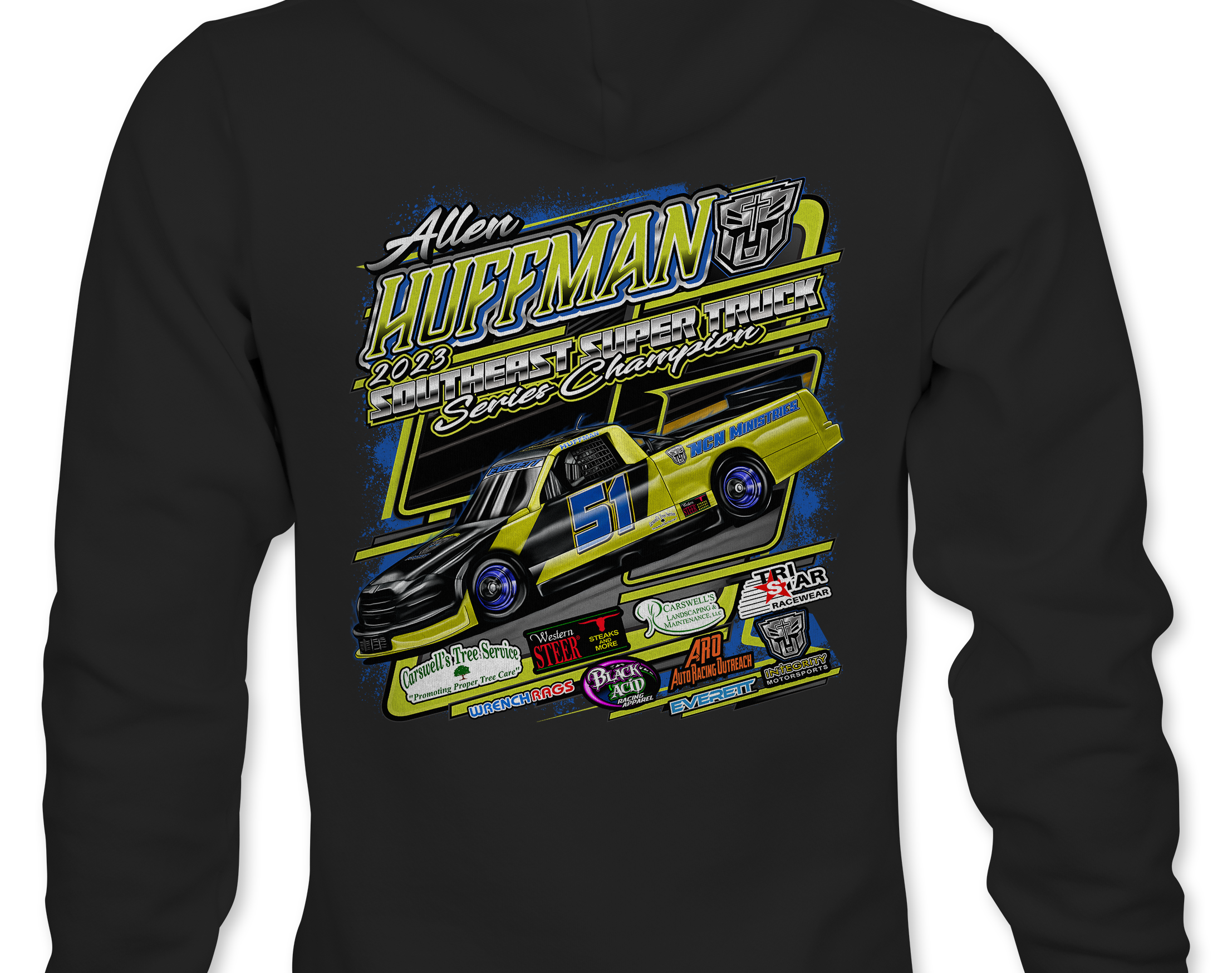 Allen Huffman 2023 Hoodies Black Acid Apparel