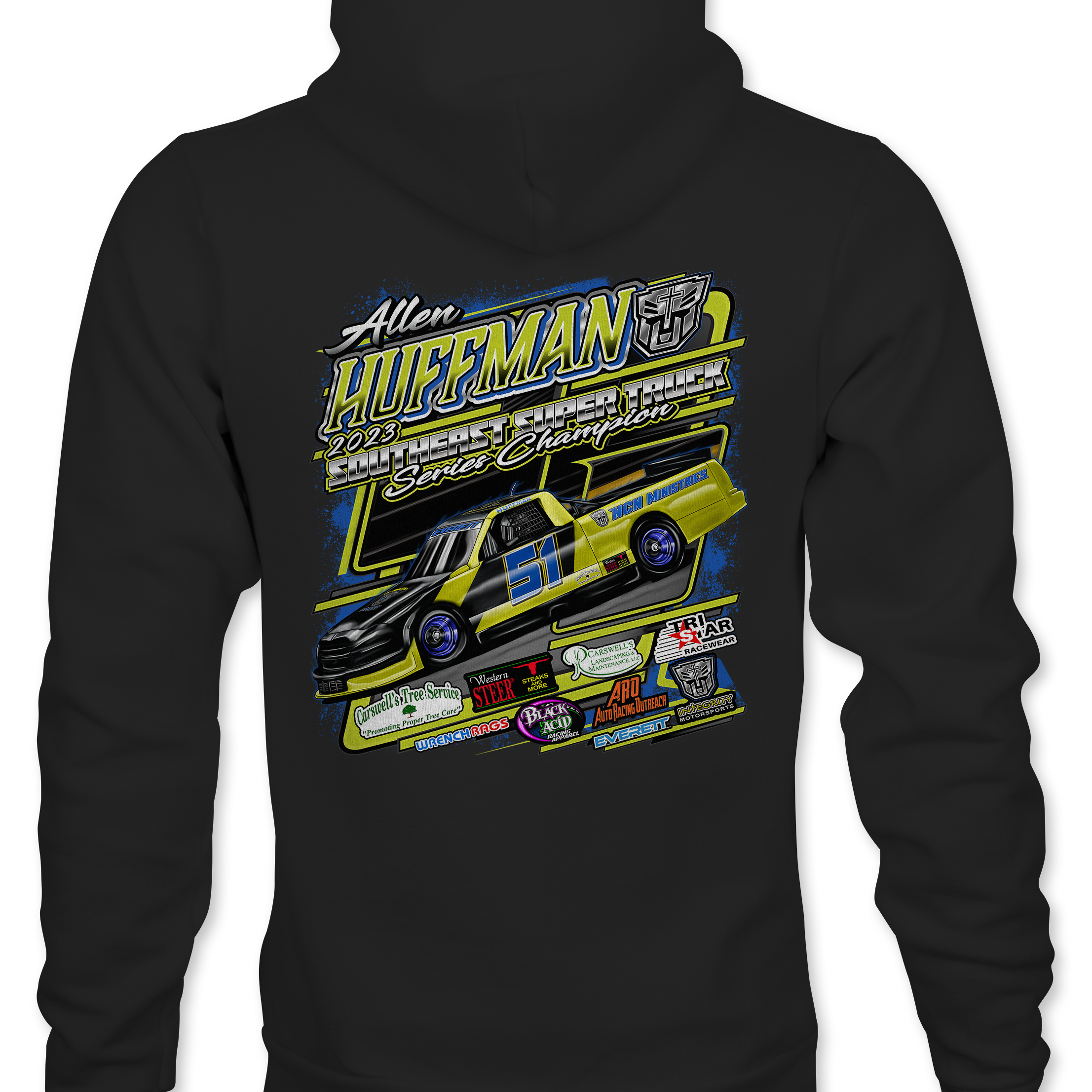 Allen Huffman 2023 Hoodies Black Acid Apparel