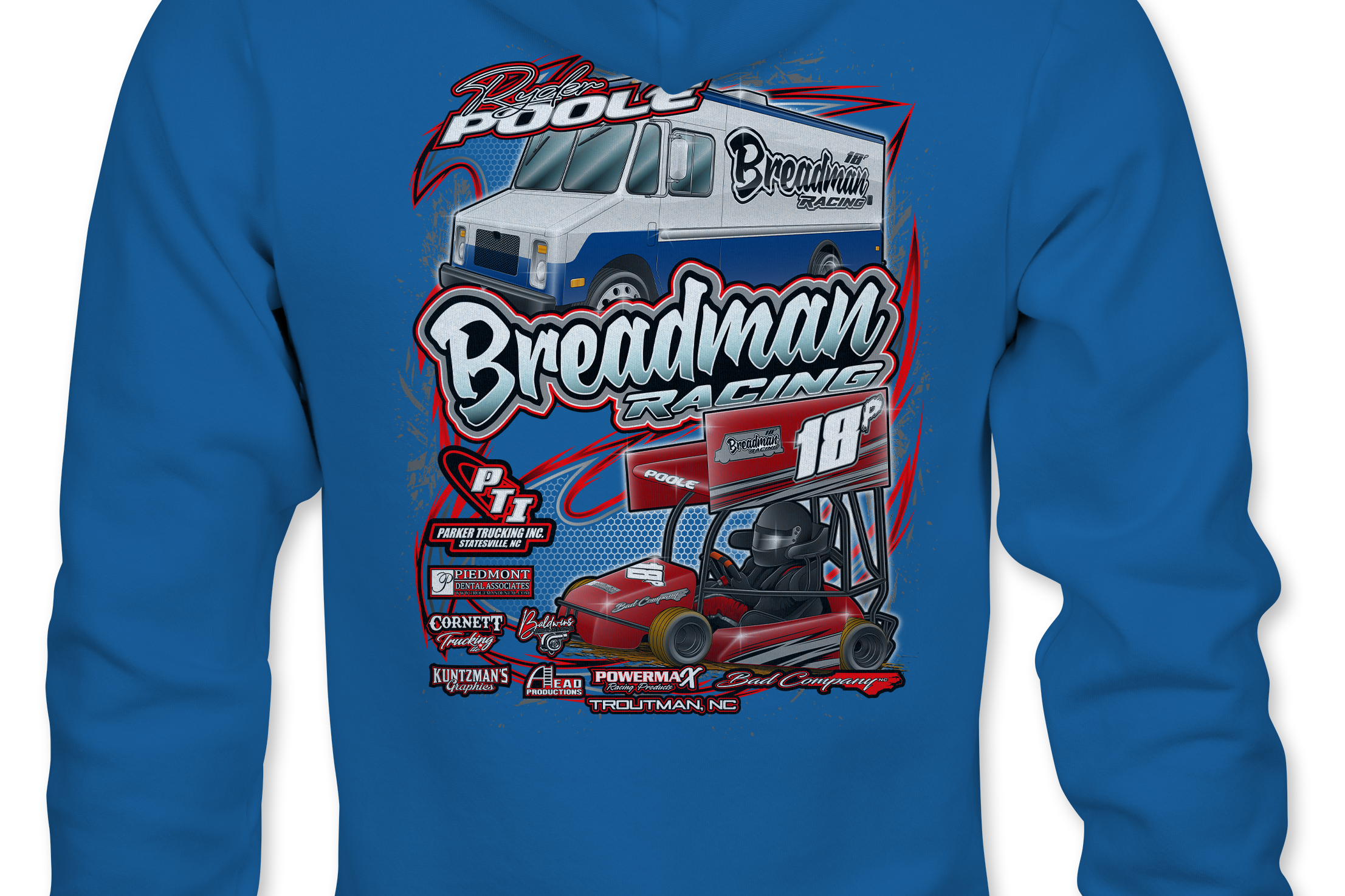 Breadman Racing Hoodies Black Acid Apparel