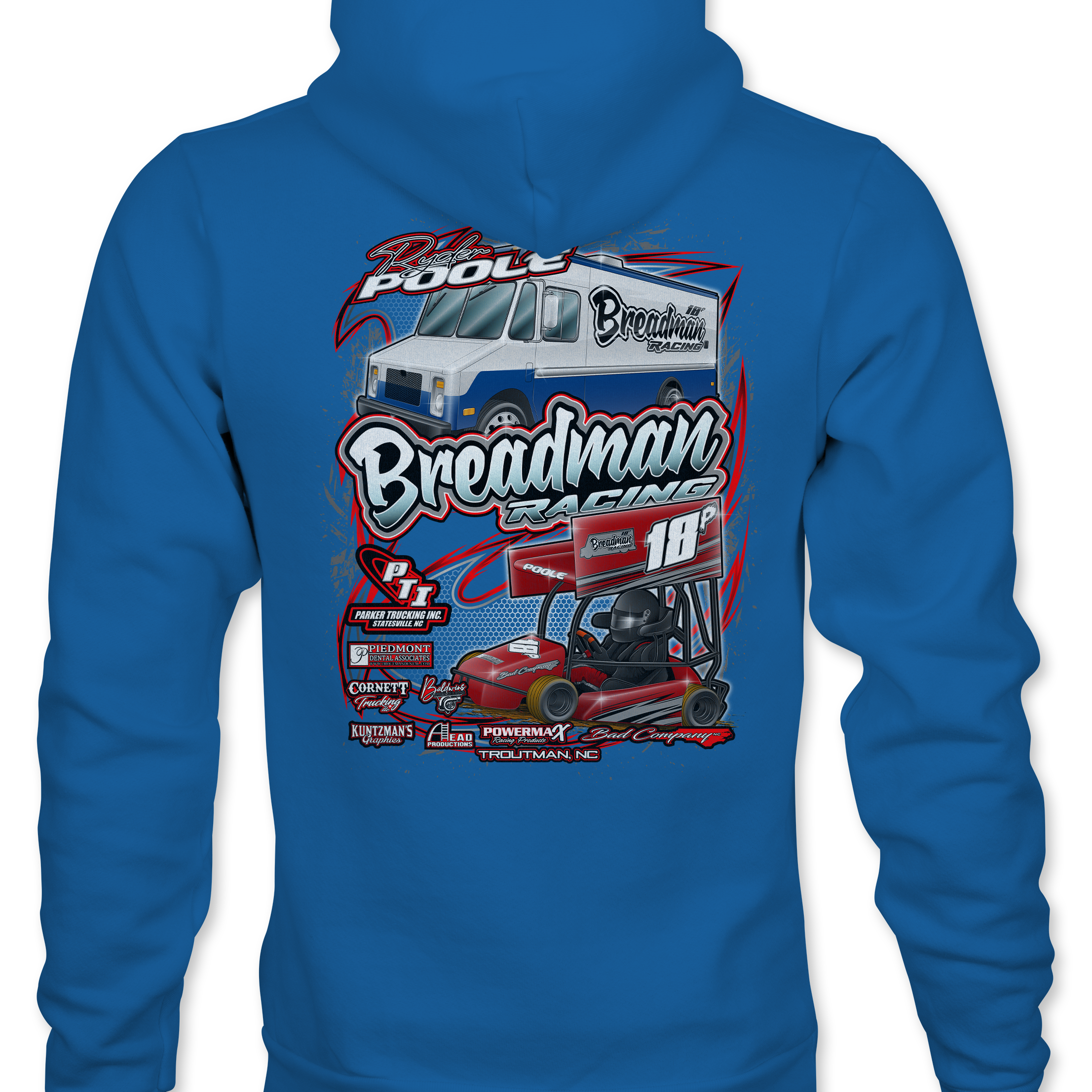 Breadman Racing Hoodies Black Acid Apparel