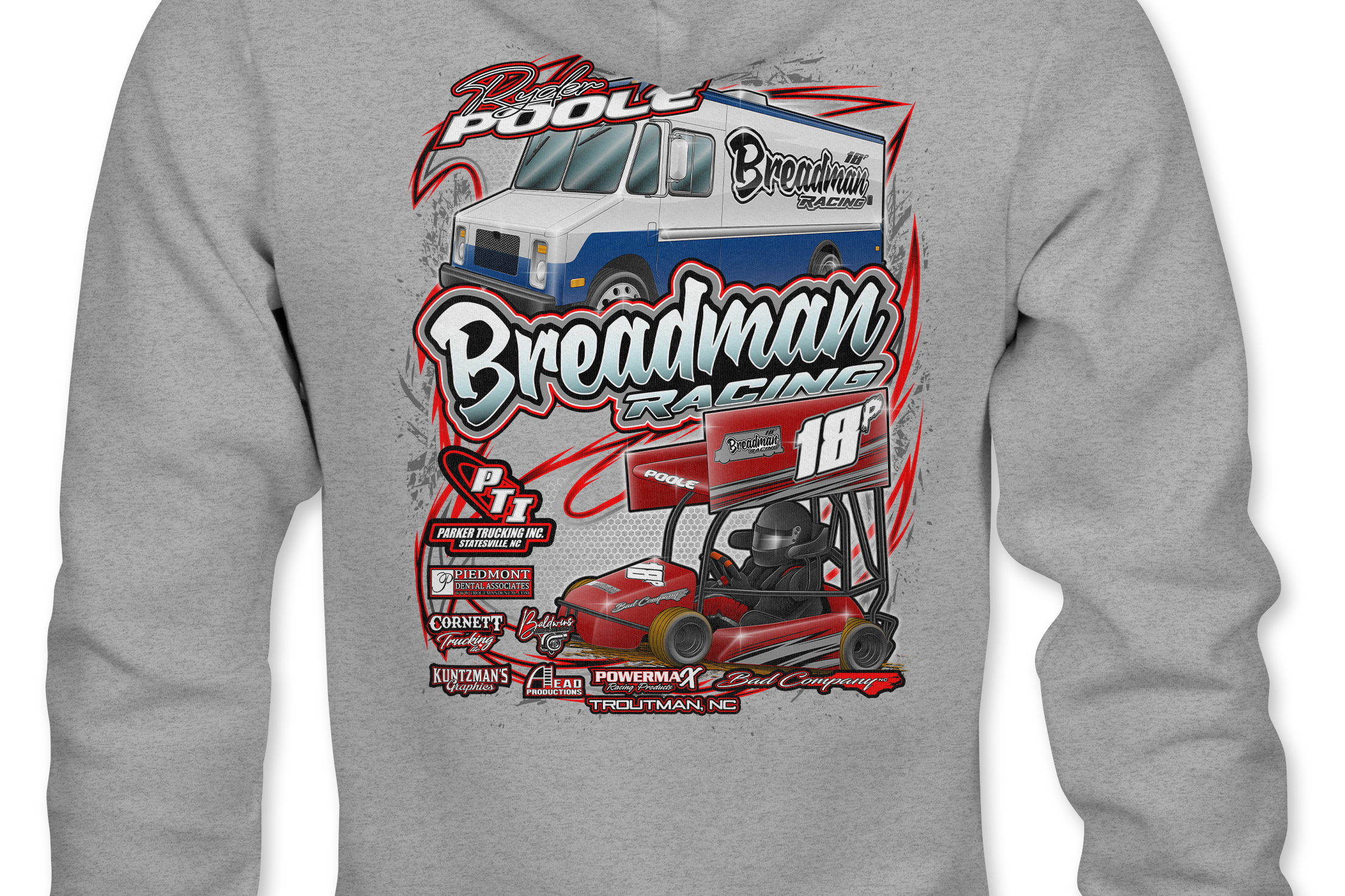 Breadman Racing Hoodies Black Acid Apparel