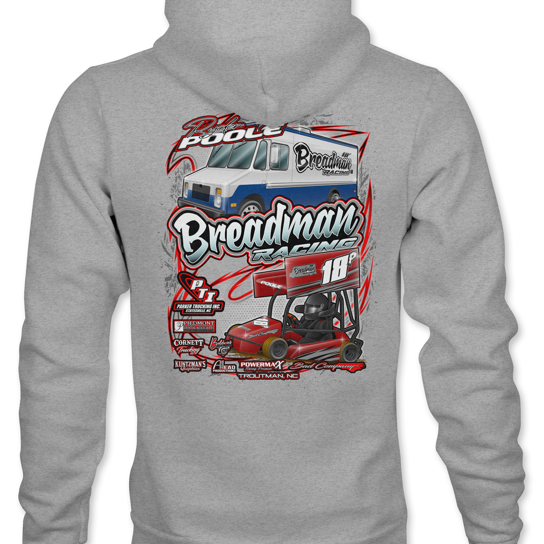 Breadman Racing Hoodies Black Acid Apparel