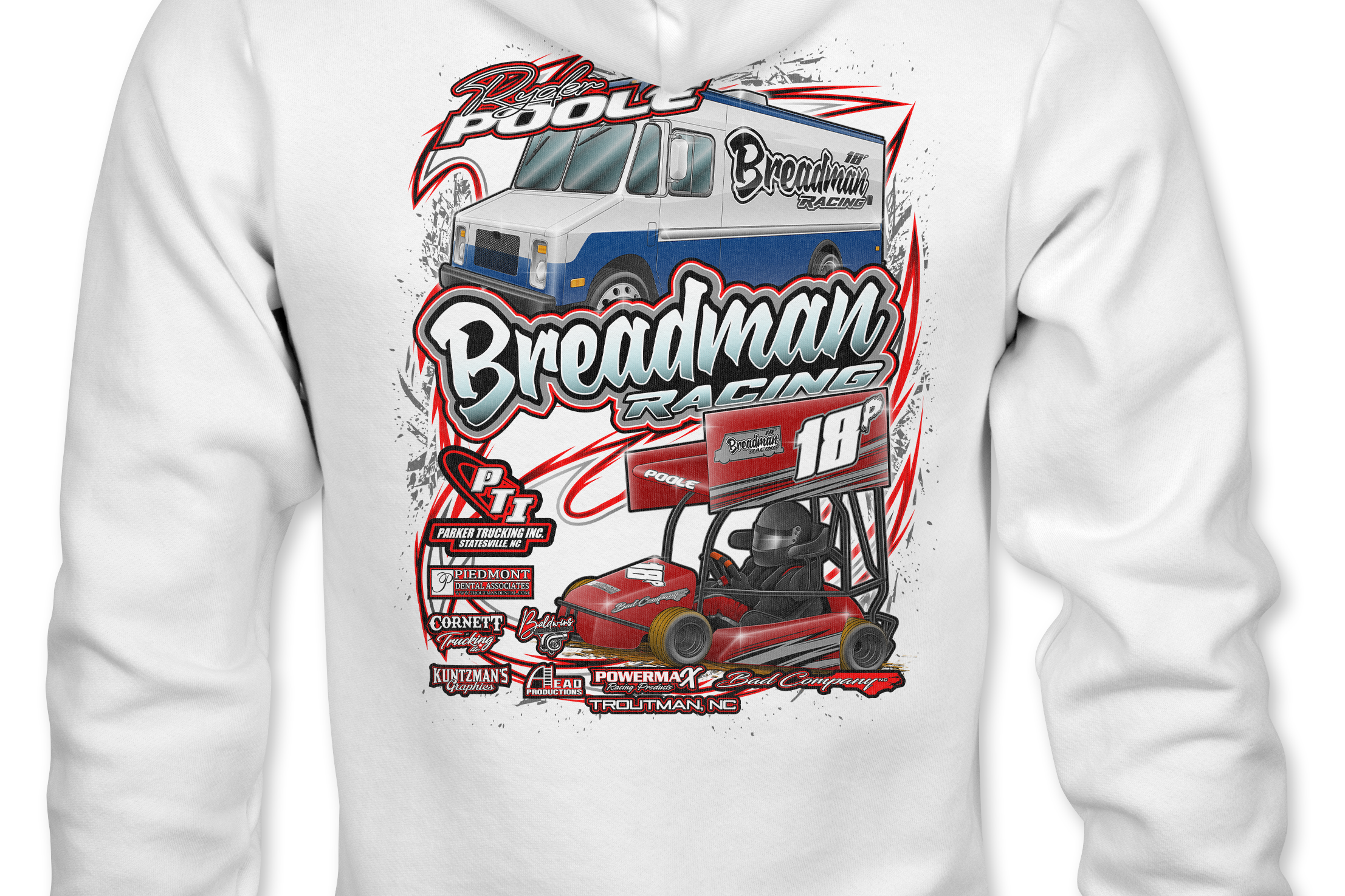 Breadman Racing Hoodies Black Acid Apparel