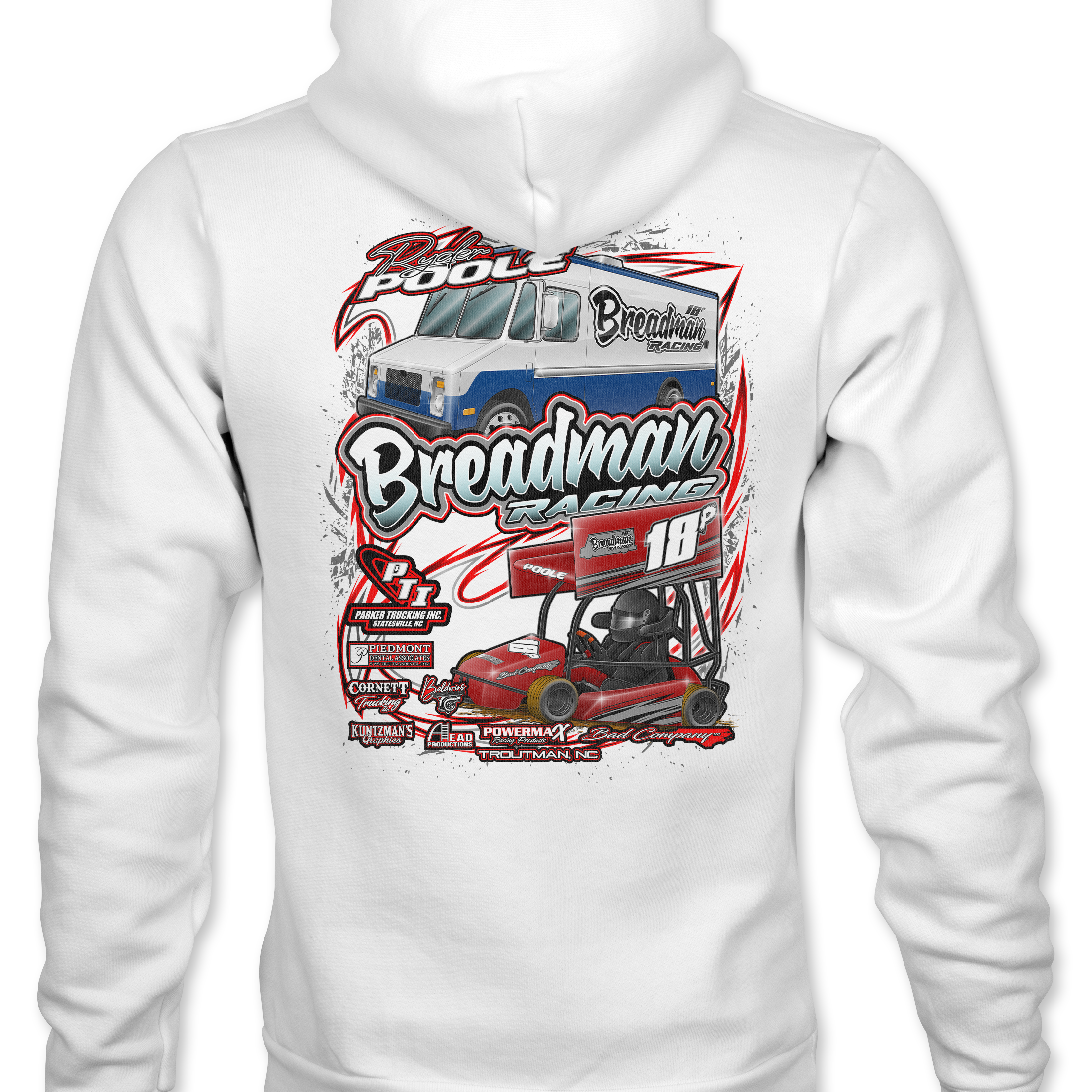 Breadman Racing Hoodies Black Acid Apparel