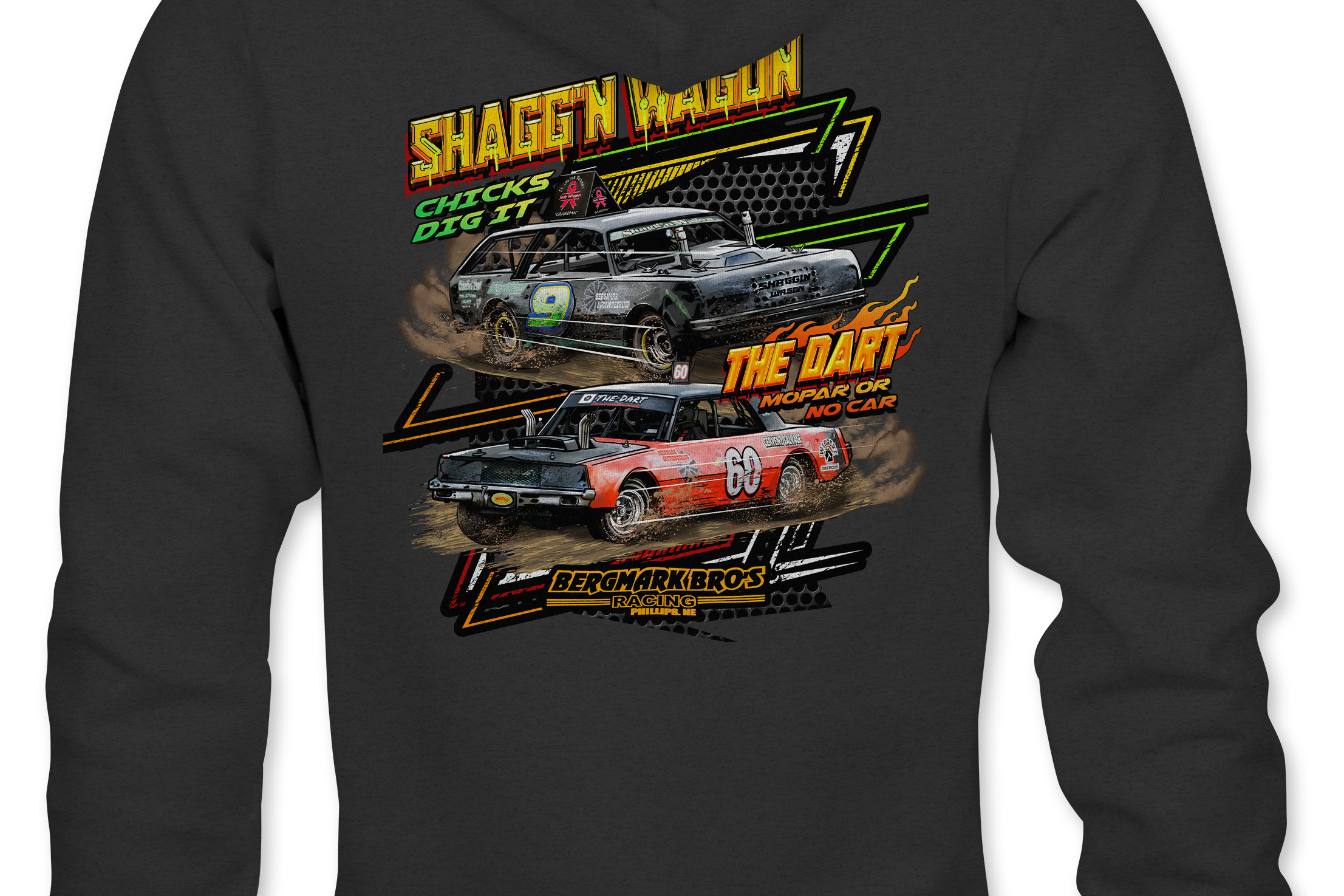 Bergmark Bro's Racing Hoodies Black Acid Apparel