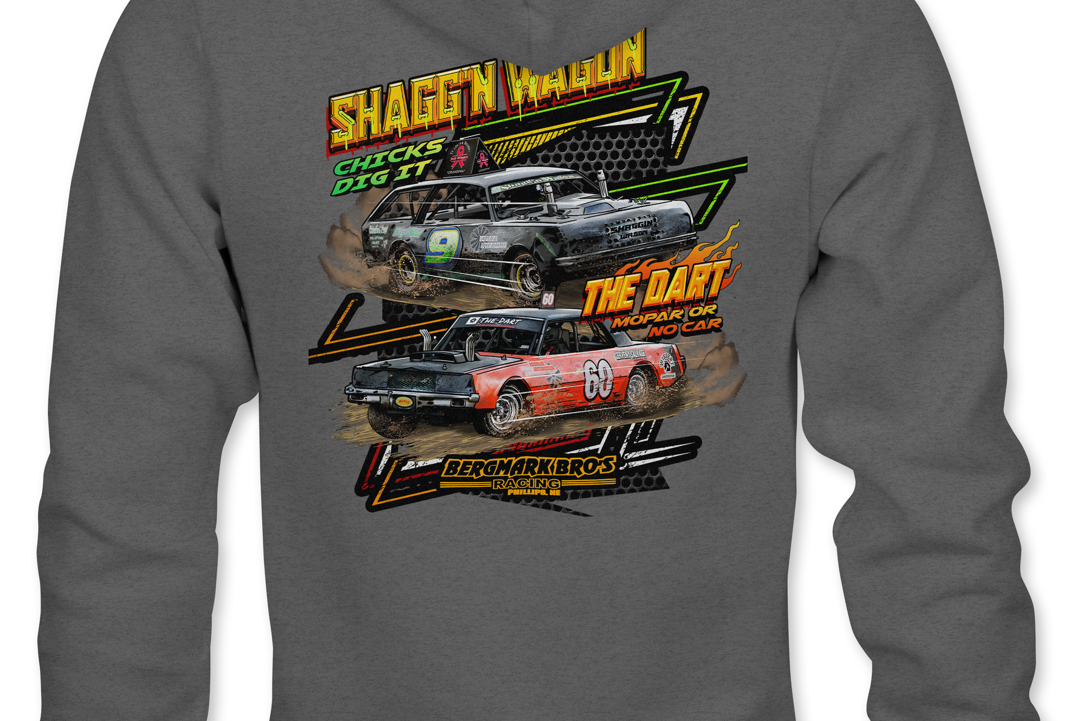 Bergmark Bro's Racing Hoodies Black Acid Apparel