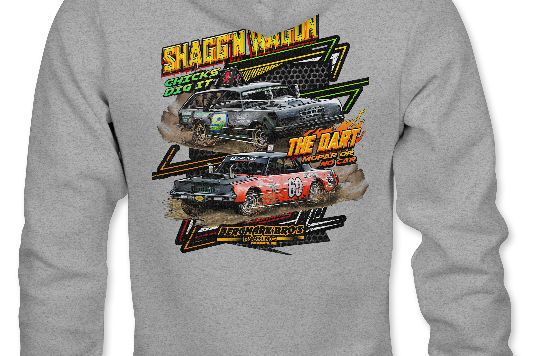 Bergmark Bro's Racing Hoodies Black Acid Apparel