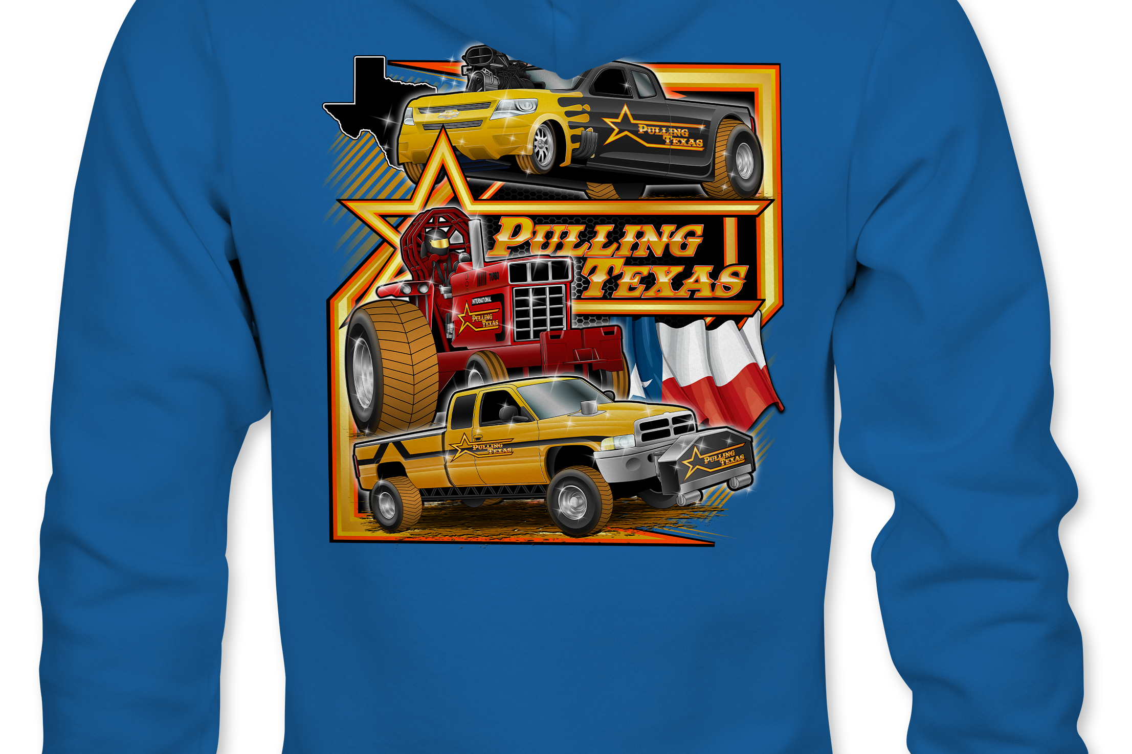 Pulling Texas Hoodies Black Acid Apparel