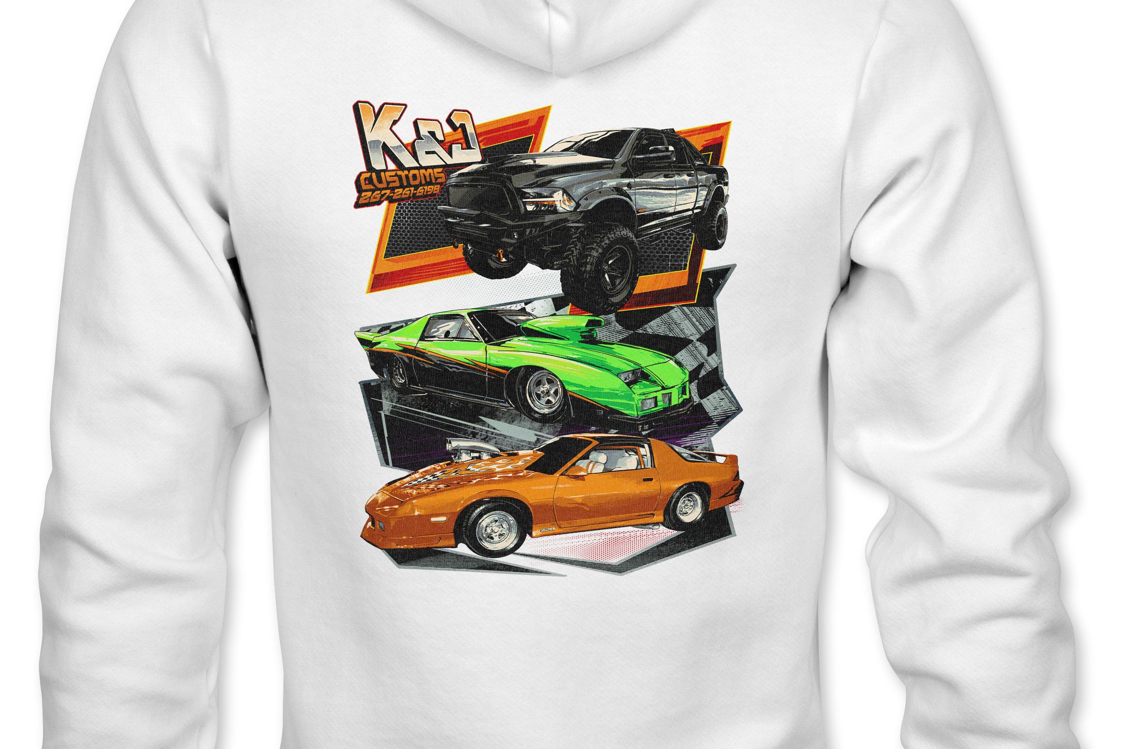 K&J Customs Hoodies Black Acid Apparel