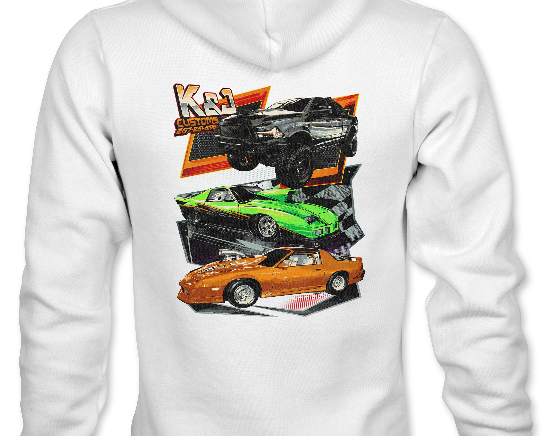 K&J Customs Hoodies Black Acid Apparel