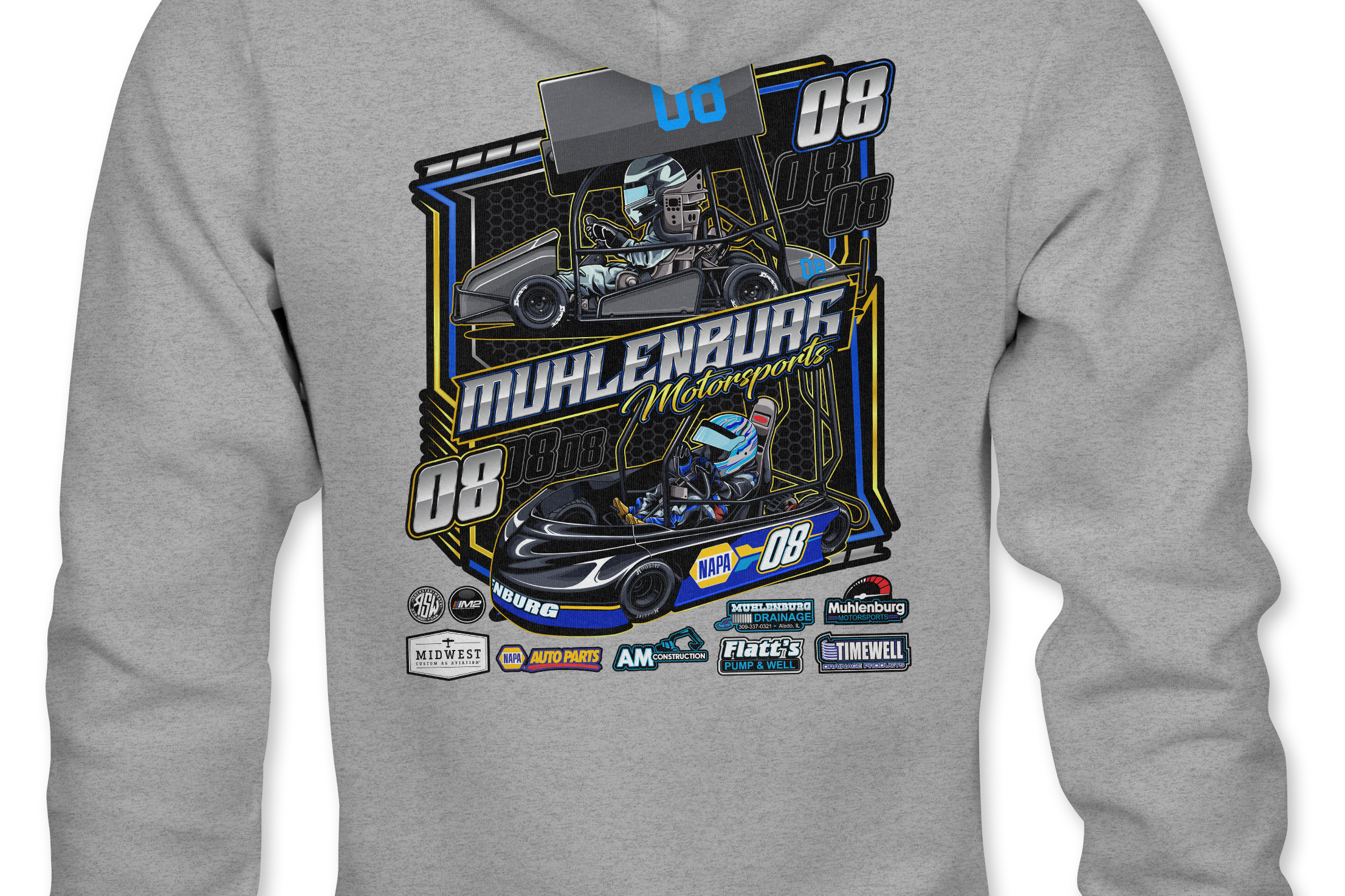 Muhlenburg Motorsports Hoodies Black Acid Apparel