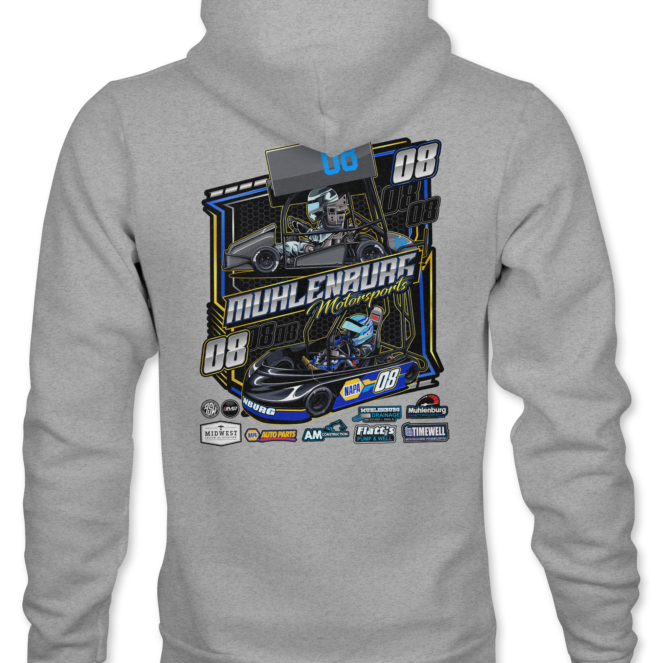 Muhlenburg Motorsports Hoodies Black Acid Apparel