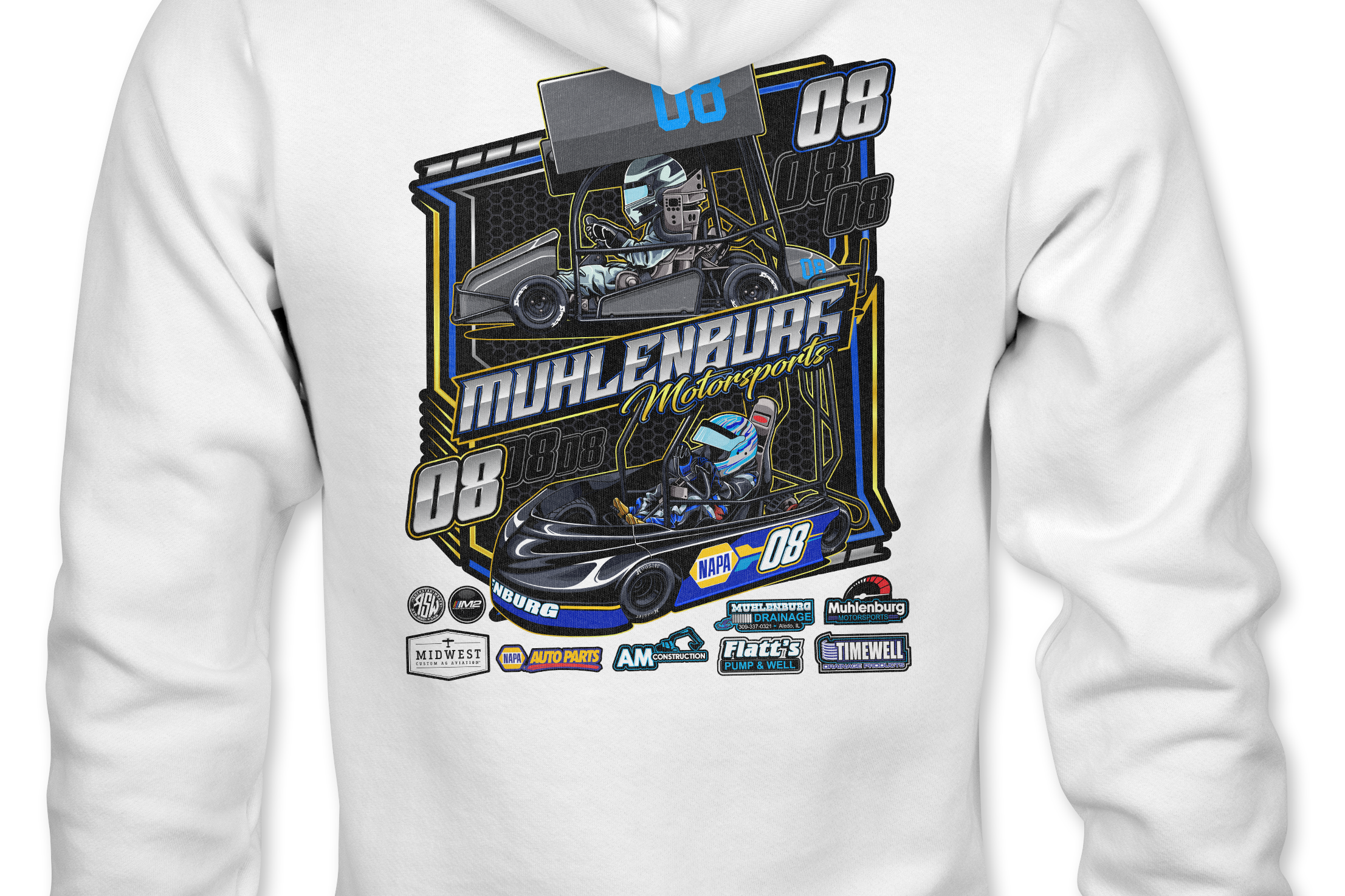 Muhlenburg Motorsports Hoodies Black Acid Apparel