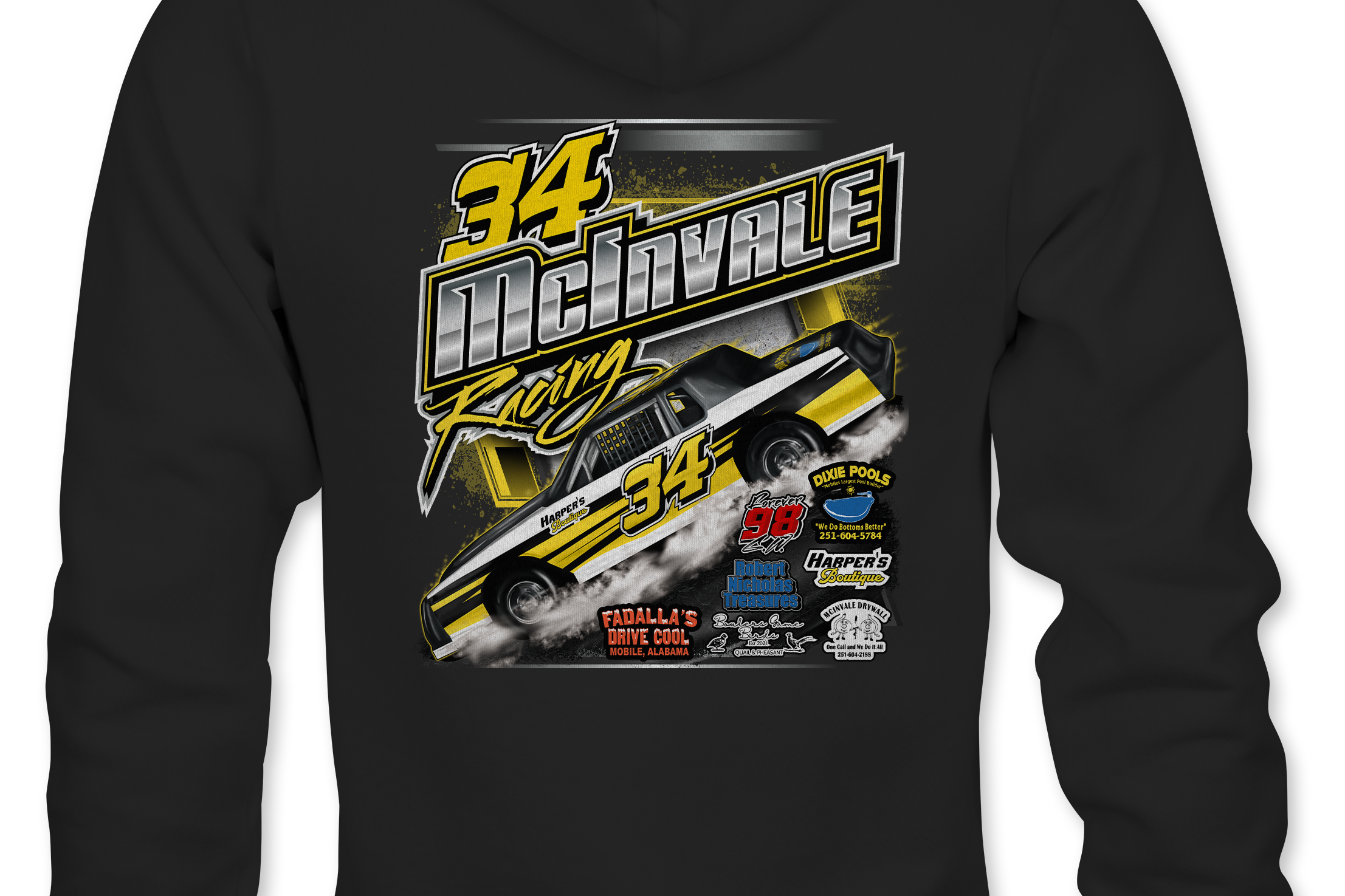 McInvale Racing Hoodies Black Acid Apparel