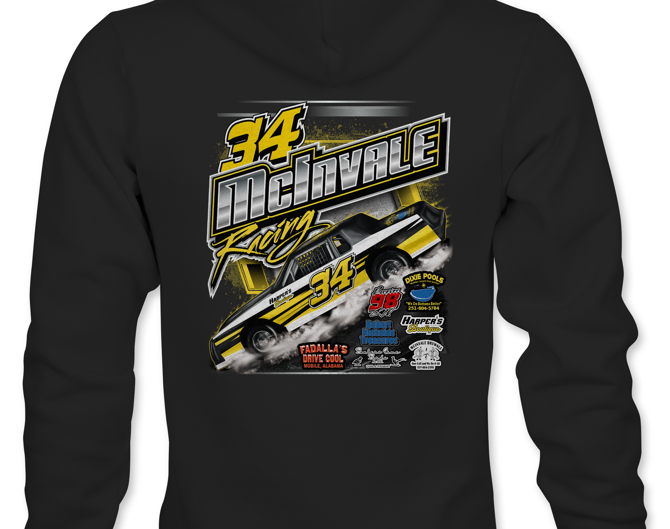 McInvale Racing Hoodies Black Acid Apparel