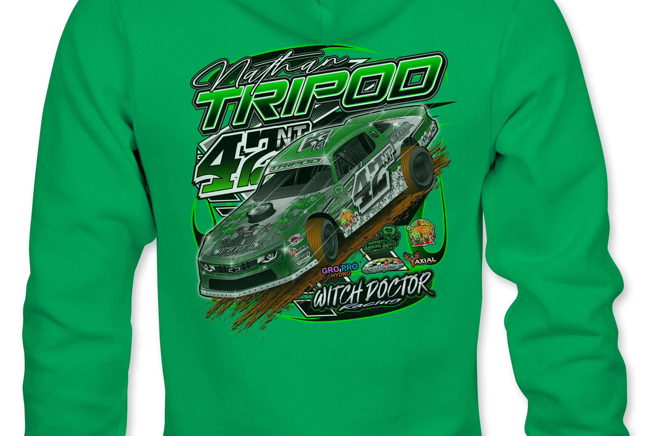 Nathan Tripod Hoodies Black Acid Apparel