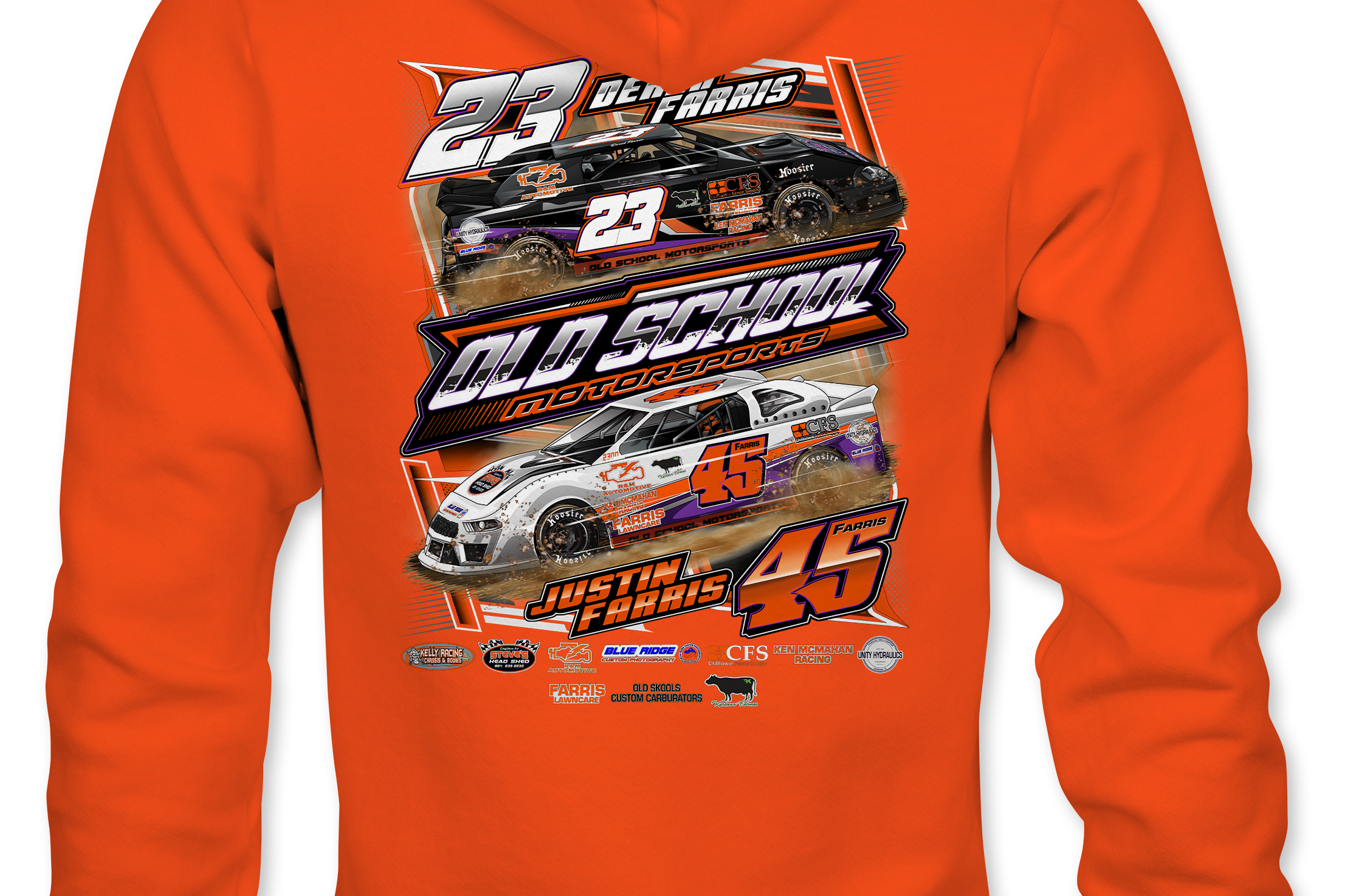 Old School Motorsports Racing Hoodies Black Acid Apparel