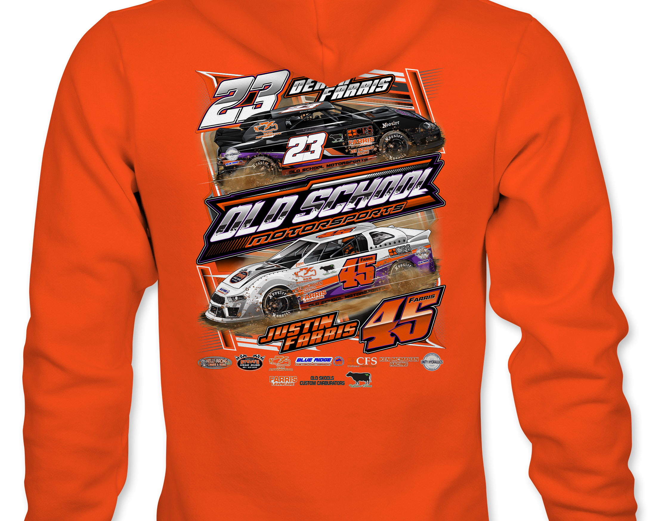 Old School Motorsports Racing Hoodies Black Acid Apparel