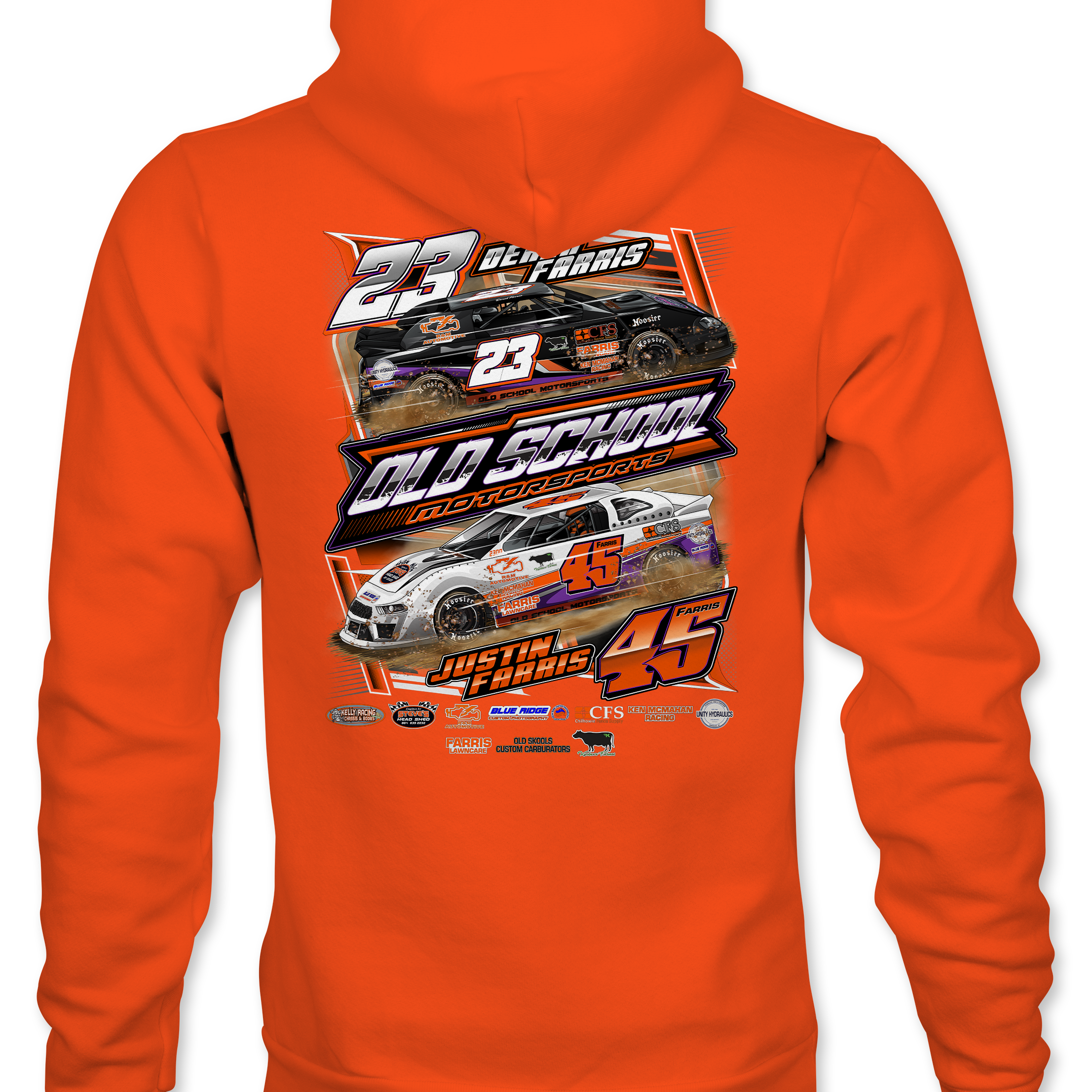 Old School Motorsports Racing Hoodies Black Acid Apparel