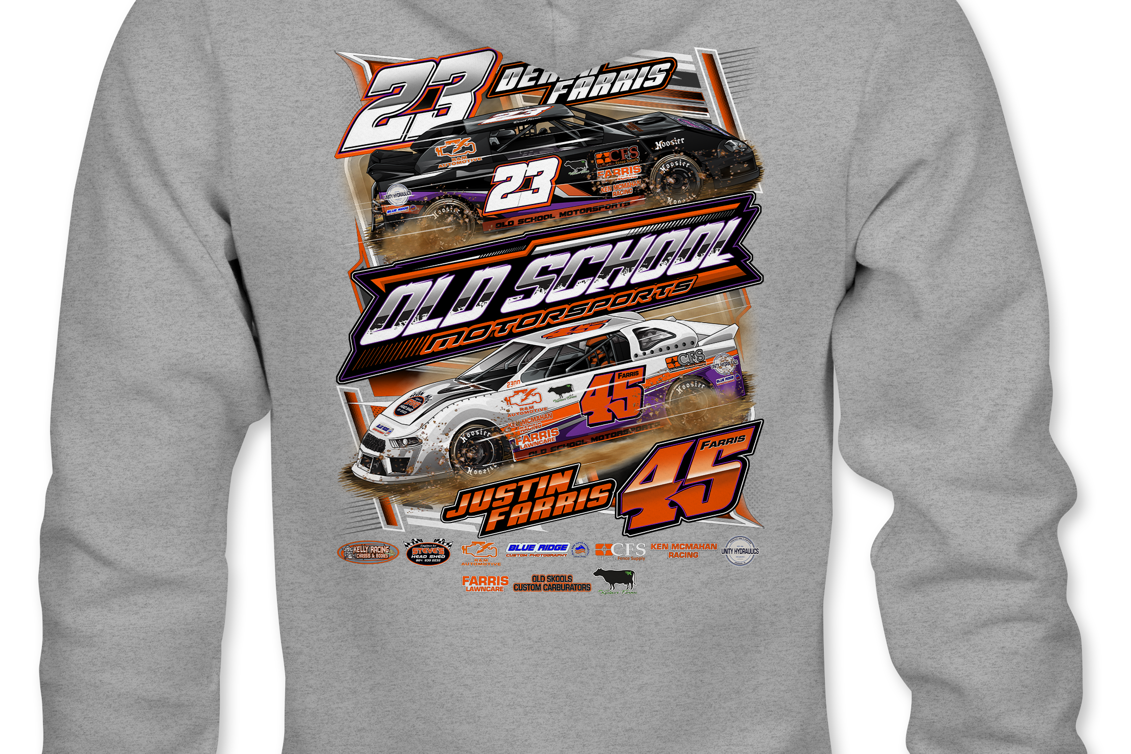 Old School Motorsports Racing Hoodies Black Acid Apparel